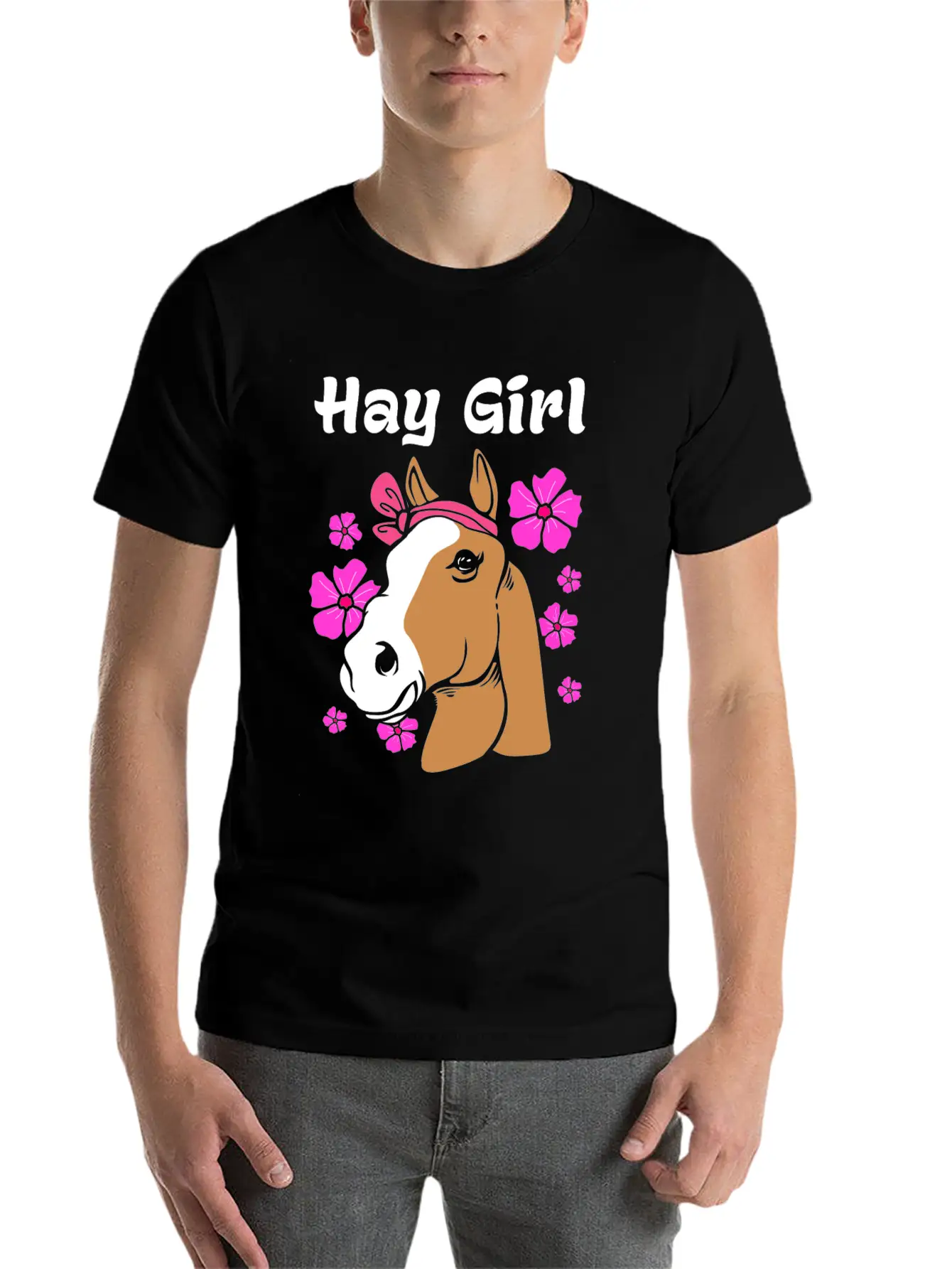 Horse Hay Girl Stylish Everyday T-Shirt – Unisex Basic Cotton Tee