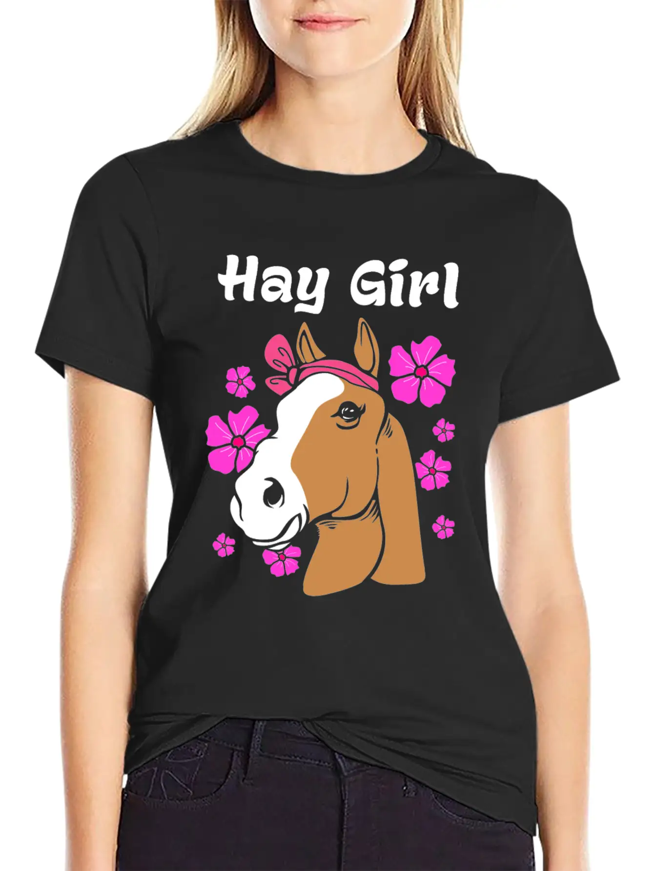 Horse Hay Girl Stylish Everyday T-Shirt – Unisex Basic Cotton Tee