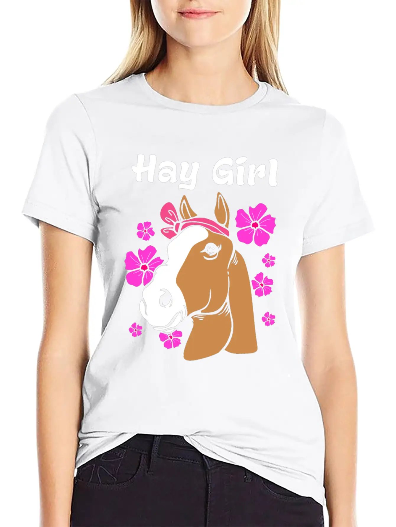 Horse Hay Girl Stylish Everyday T-Shirt – Unisex Basic Cotton Tee