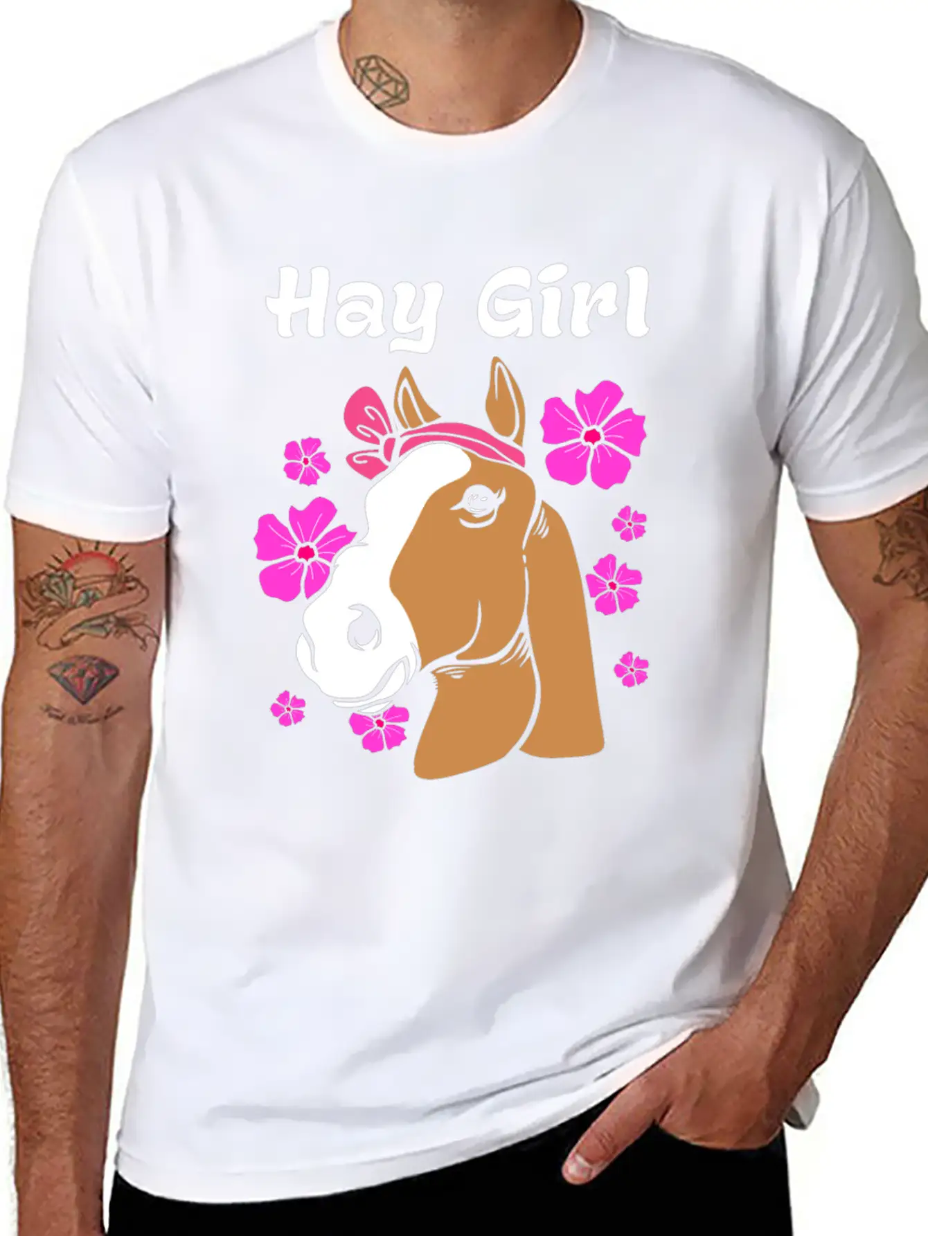 Horse Hay Girl Stylish Everyday T-Shirt – Unisex Basic Cotton Tee