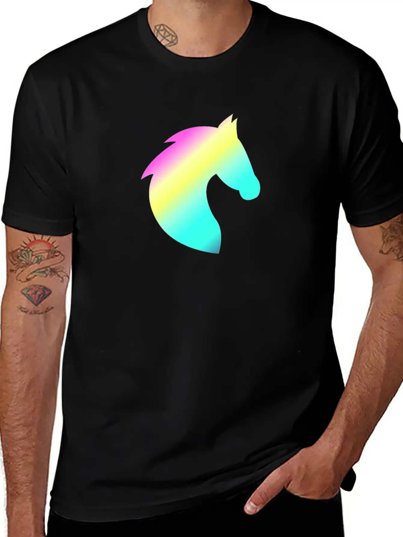 Horse, Horse Head, Horses, Riding, Riding Essential Unisex Summer Tee – Soft Cotton Casual Fit