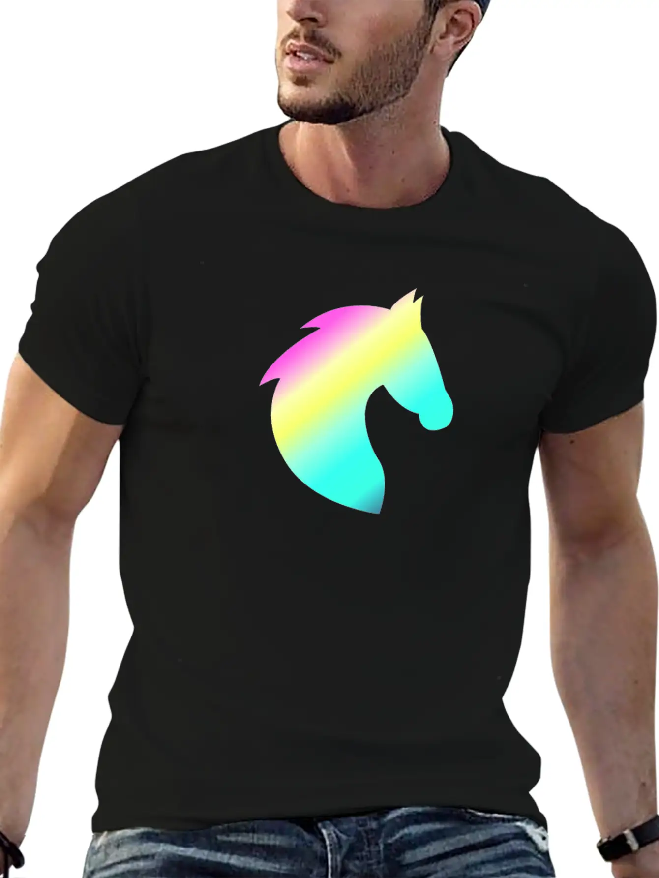 Horse, Horse Head, Horses, Riding, Riding Essential Unisex Summer Tee – Soft Cotton Casual Fit