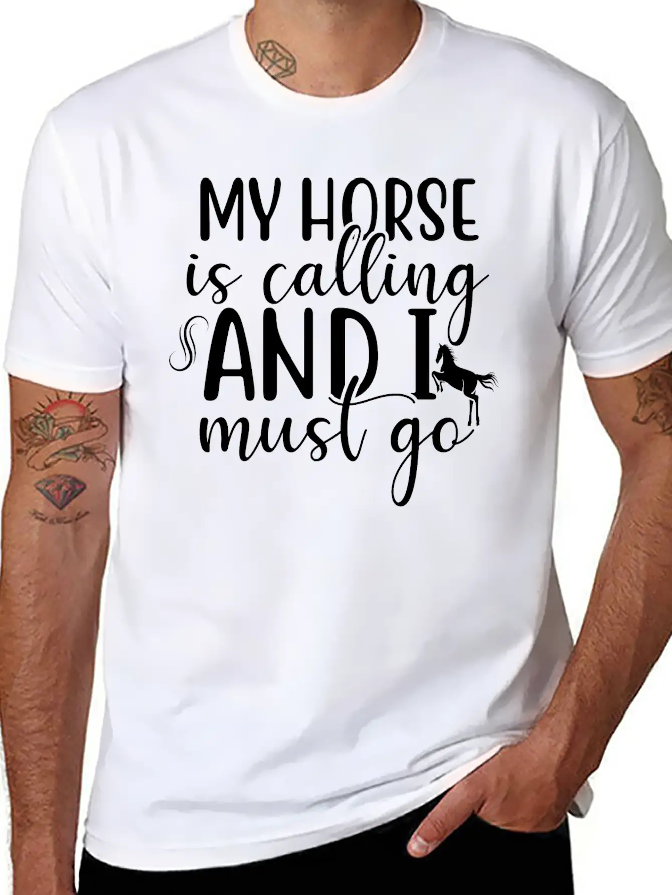 Horse, Horses Lover Design, Quote Sayings Stylish Everyday T-Shirt – Unisex Basic Cotton Tee