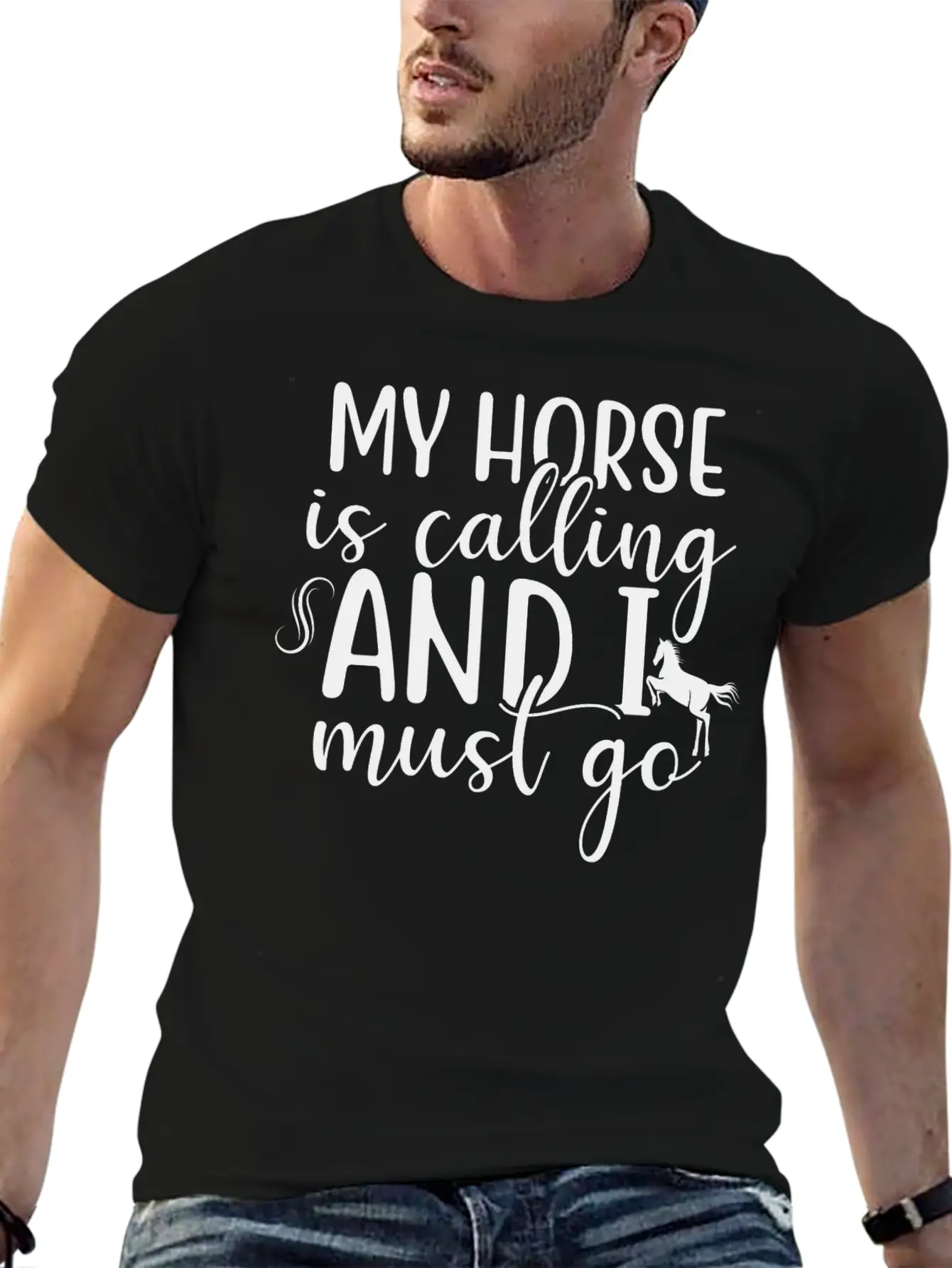 Horse, Horses Lover Design, Quote Sayings Stylish Everyday T-Shirt – Unisex Basic Cotton Tee