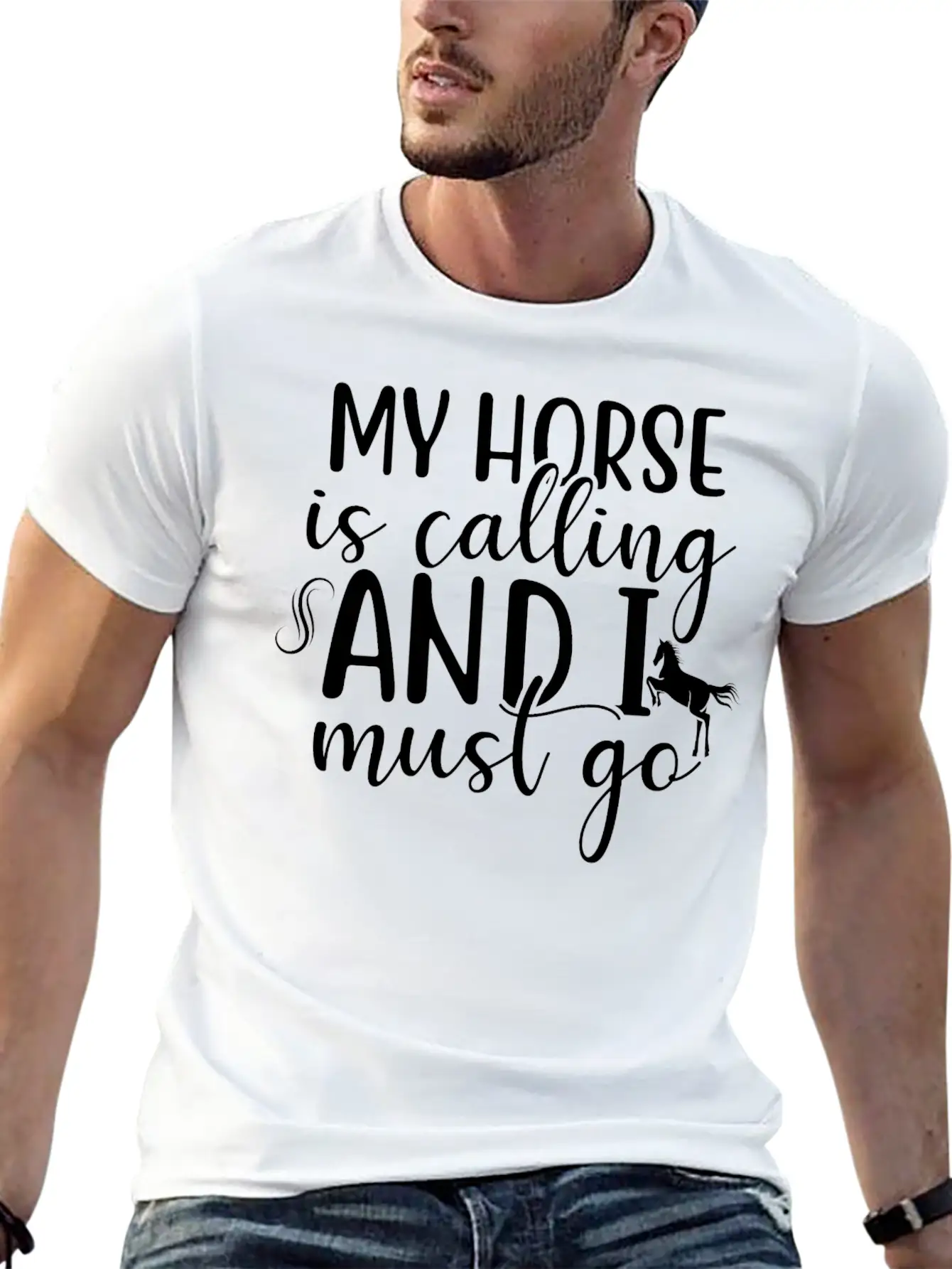 Horse, Horses Lover Design, Quote Sayings Stylish Everyday T-Shirt – Unisex Basic Cotton Tee