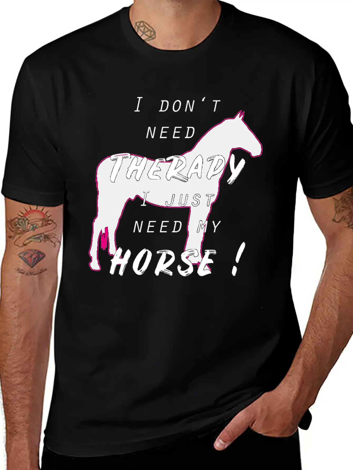Horse Horses Riding Therapy Horseback Ride Gift Unisex Short Sleeve Soft Cotton T-Shirt – Casual Everyday Wear