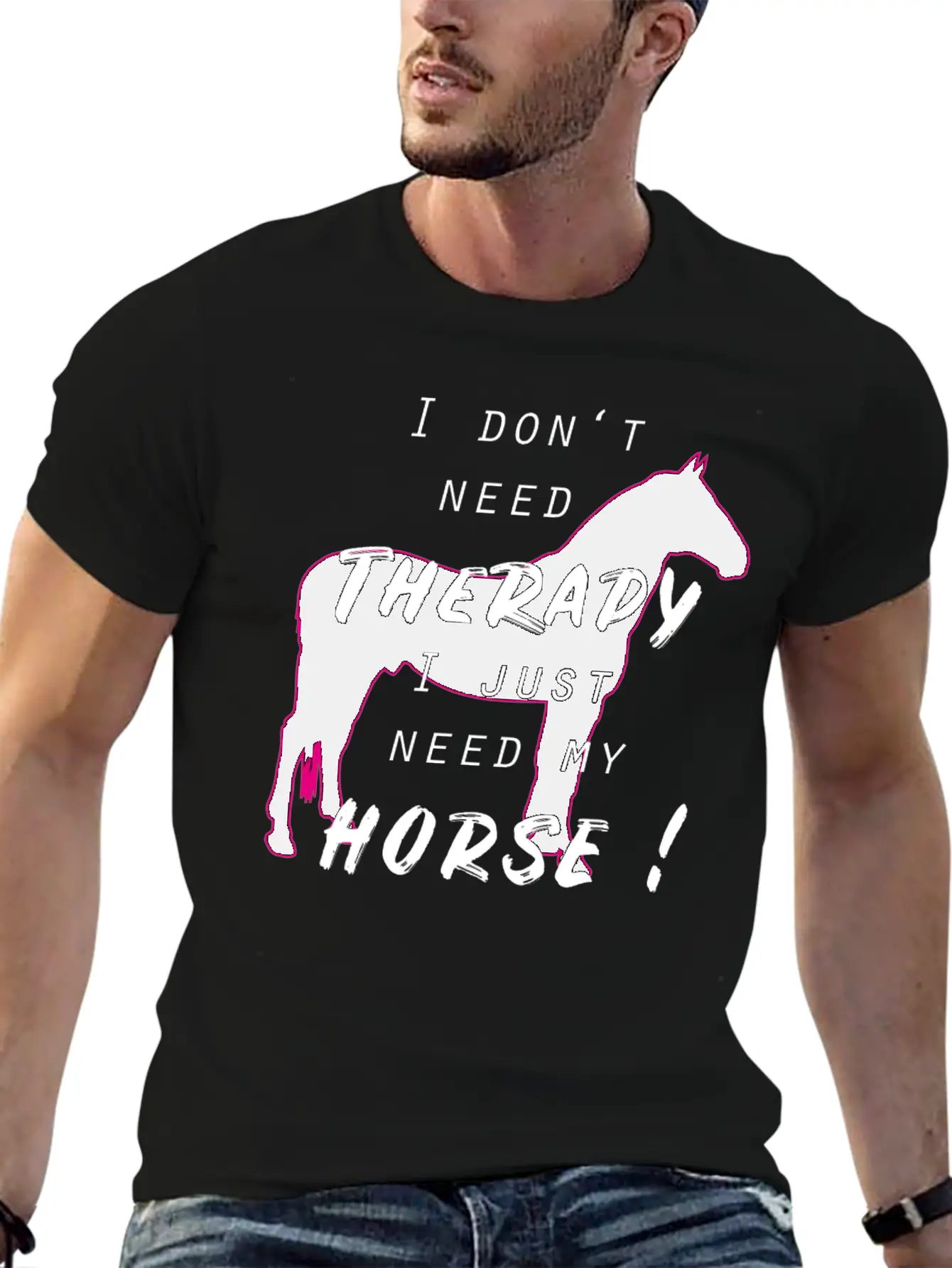 Horse Horses Riding Therapy Horseback Ride Gift Unisex Short Sleeve Soft Cotton T-Shirt – Casual Everyday Wear