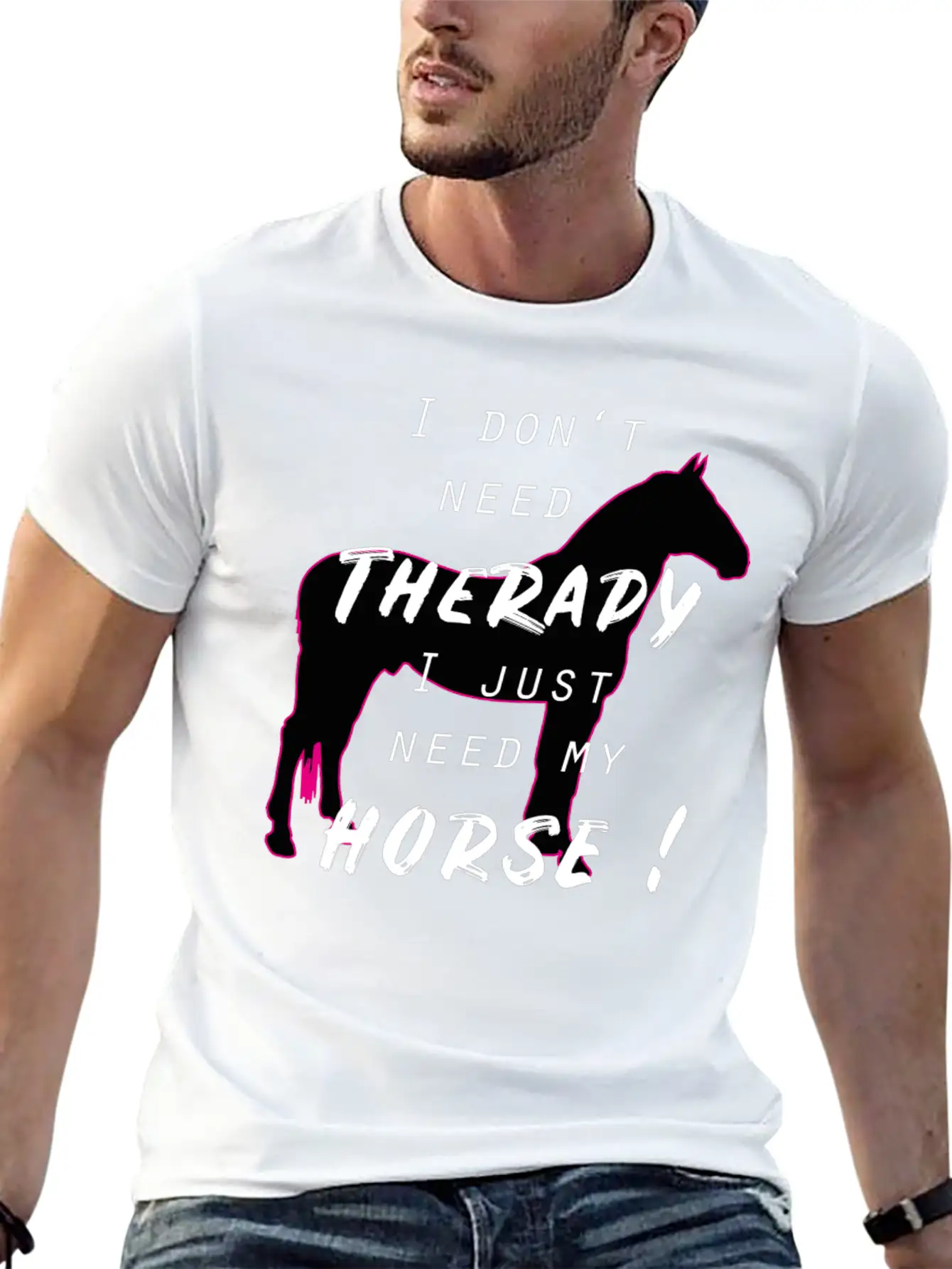 Horse Horses Riding Therapy Horseback Ride Gift Unisex Short Sleeve Soft Cotton T-Shirt – Casual Everyday Wear