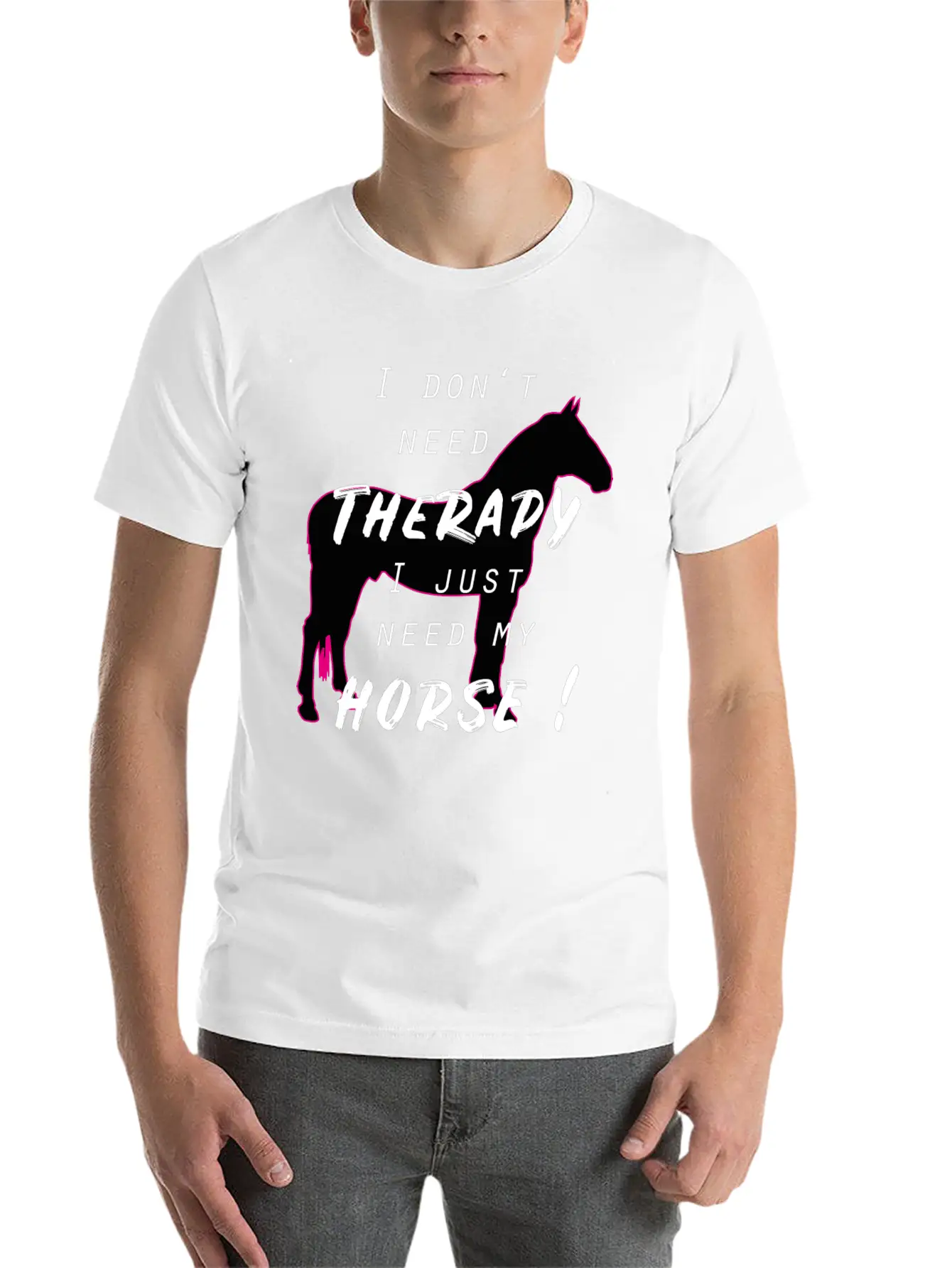 Horse Horses Riding Therapy Horseback Ride Gift Unisex Short Sleeve Soft Cotton T-Shirt – Casual Everyday Wear