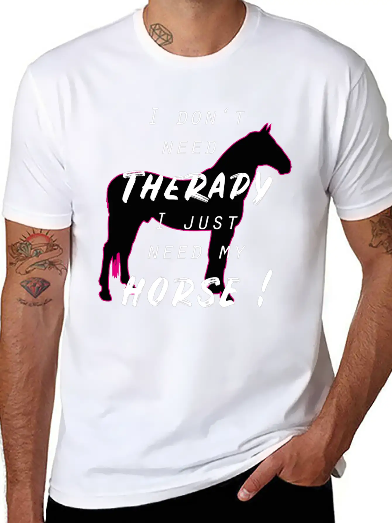 Horse Horses Riding Therapy Horseback Ride Gift Unisex Short Sleeve Soft Cotton T-Shirt – Casual Everyday Wear