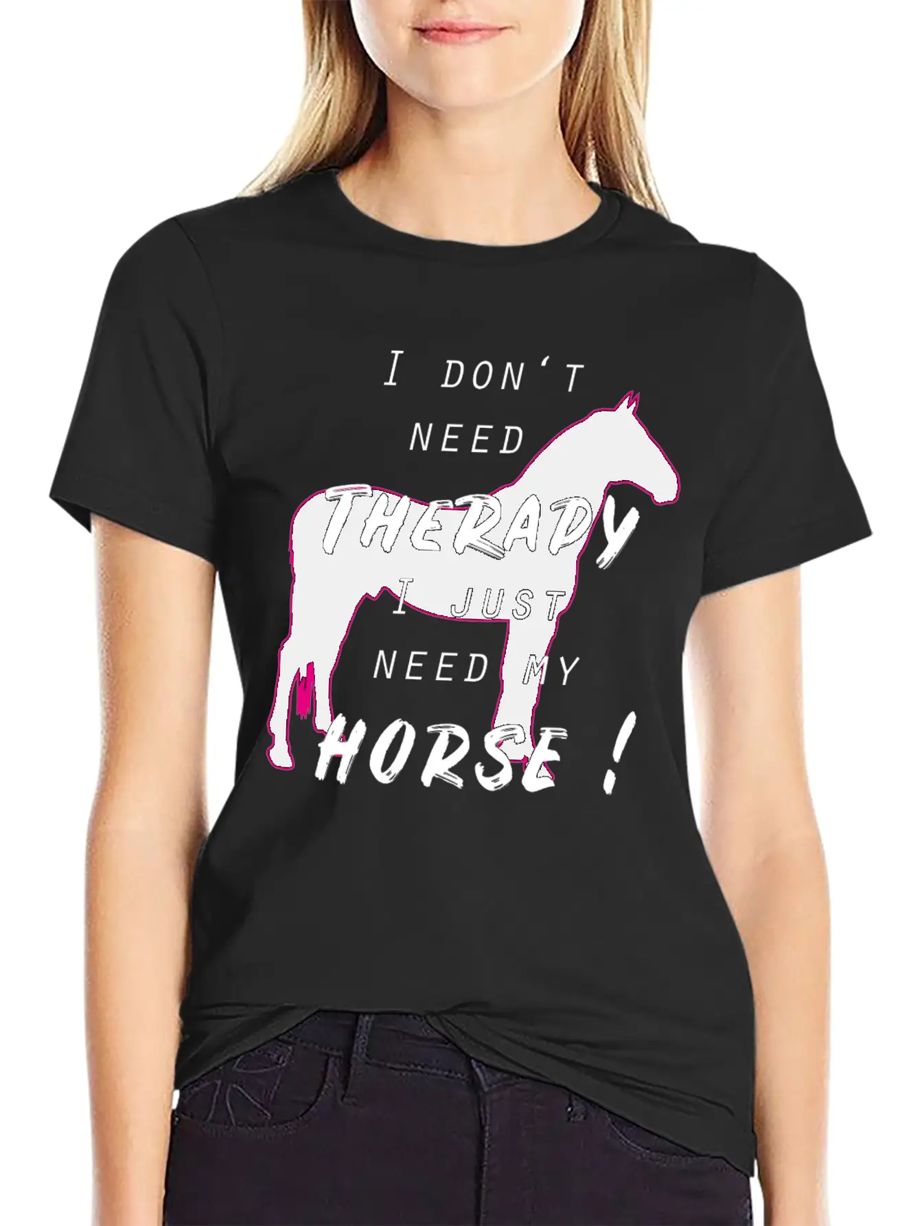 Horse Horses Riding Therapy Horseback Ride Gift Unisex Short Sleeve Soft Cotton T-Shirt – Casual Everyday Wear