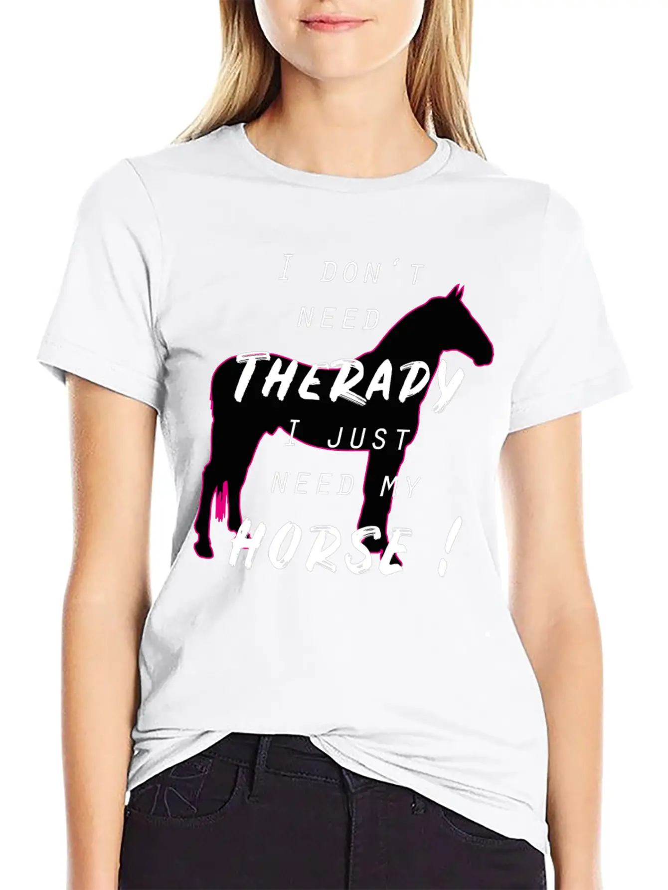 Horse Horses Riding Therapy Horseback Ride Gift Unisex Short Sleeve Soft Cotton T-Shirt – Casual Everyday Wear