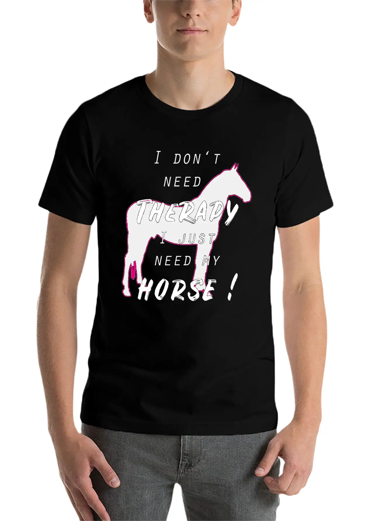 Horse Horses Riding Therapy Horseback Ride Gift Unisex Short Sleeve Soft Cotton T-Shirt – Casual Everyday Wear