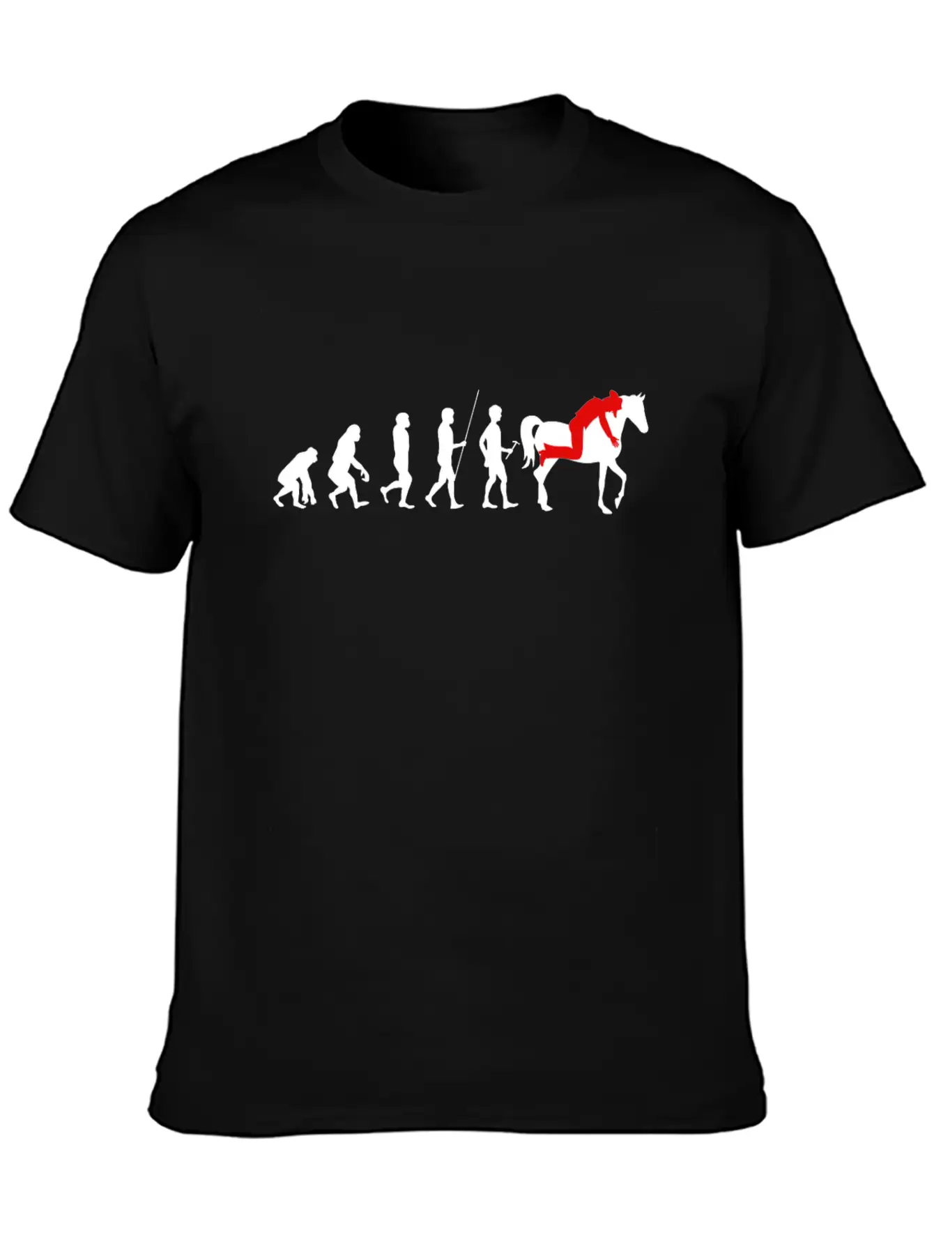 Horse Human Evolution Horse Lover Gift Basic Graphic T-Shirt – Daily Comfort In Soft Cotton