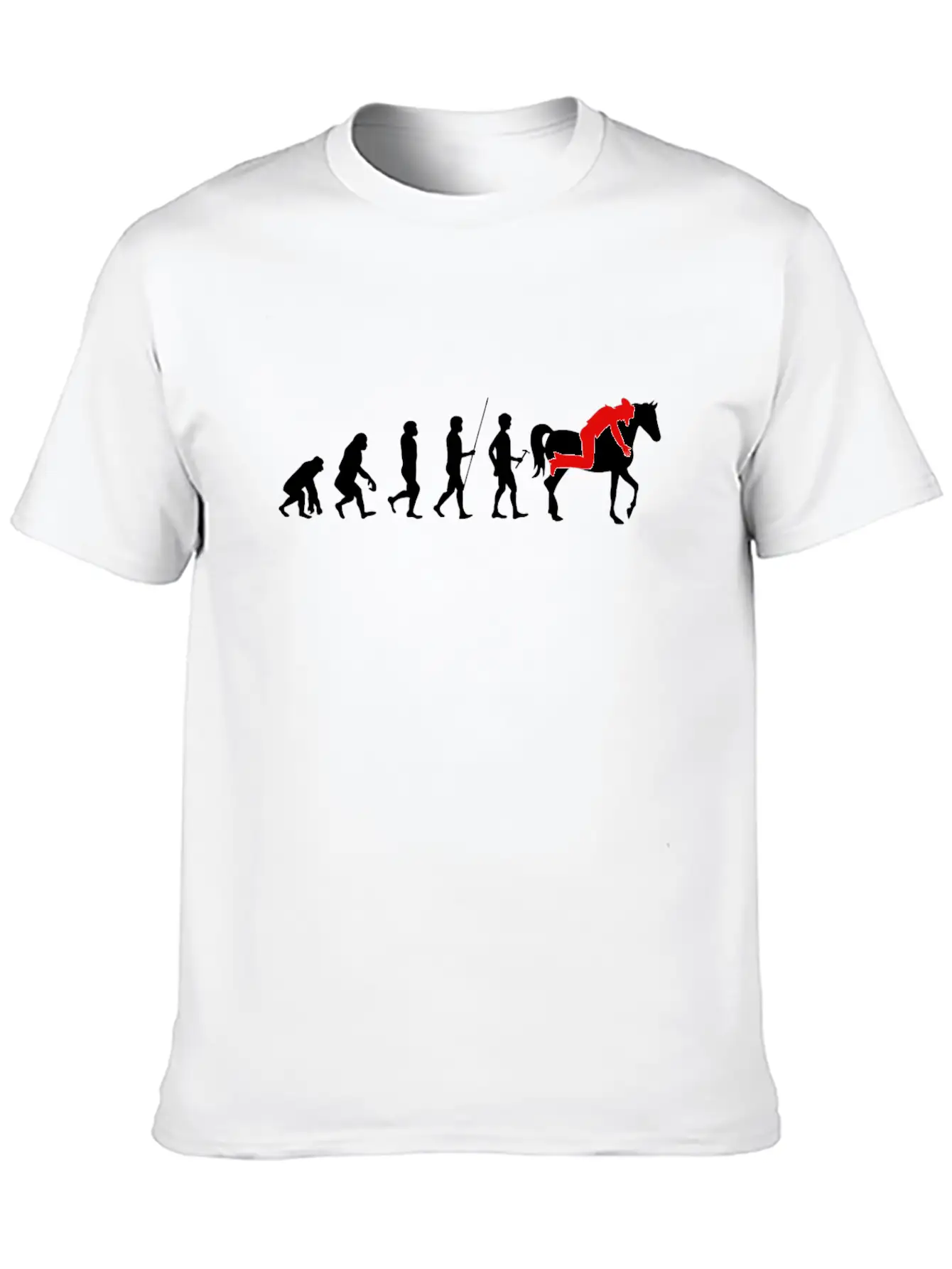 Horse Human Evolution Horse Lover Gift Basic Graphic T-Shirt – Daily Comfort In Soft Cotton