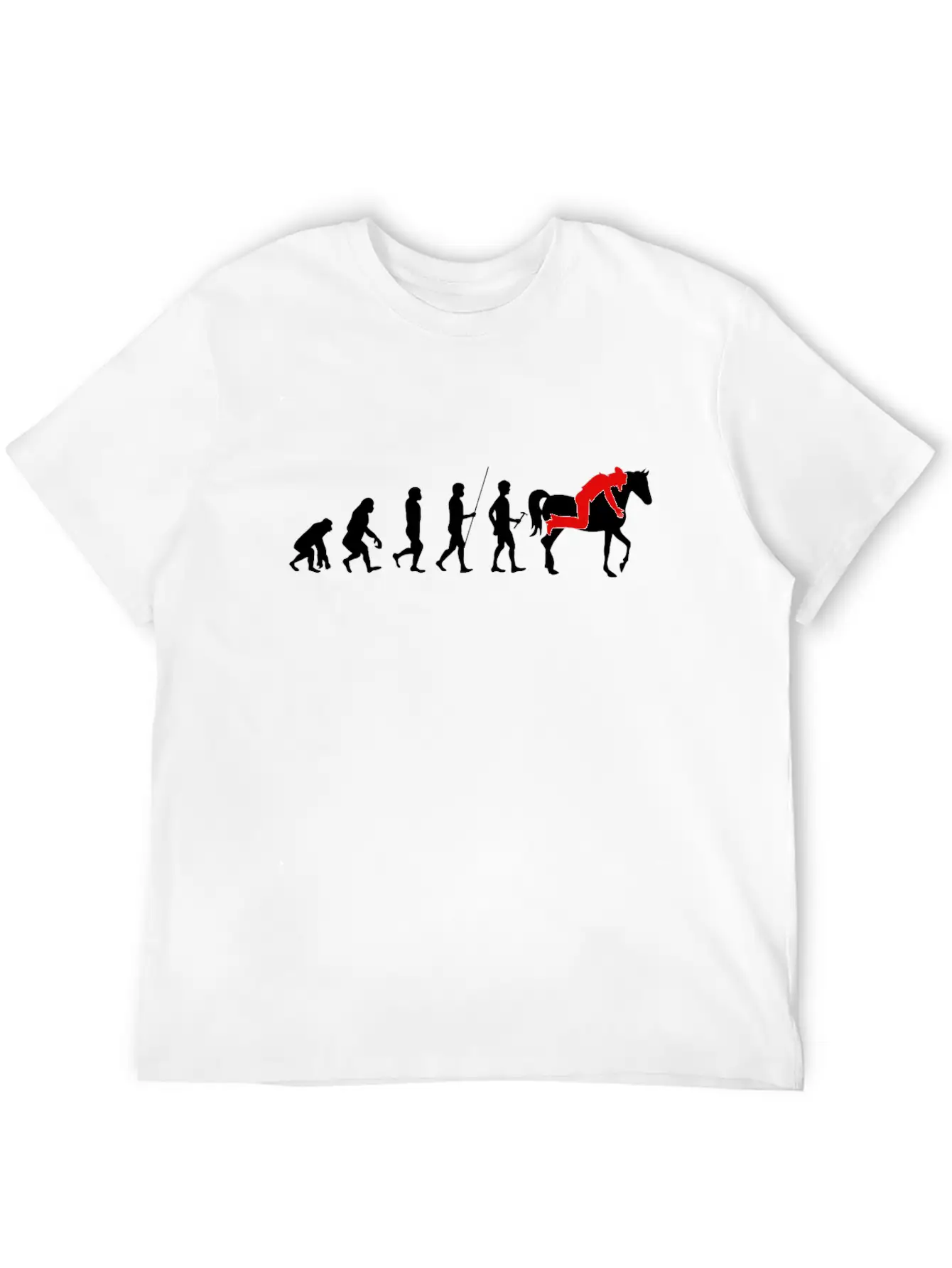Horse Human Evolution Horse Lover Gift Basic Graphic T-Shirt – Daily Comfort In Soft Cotton