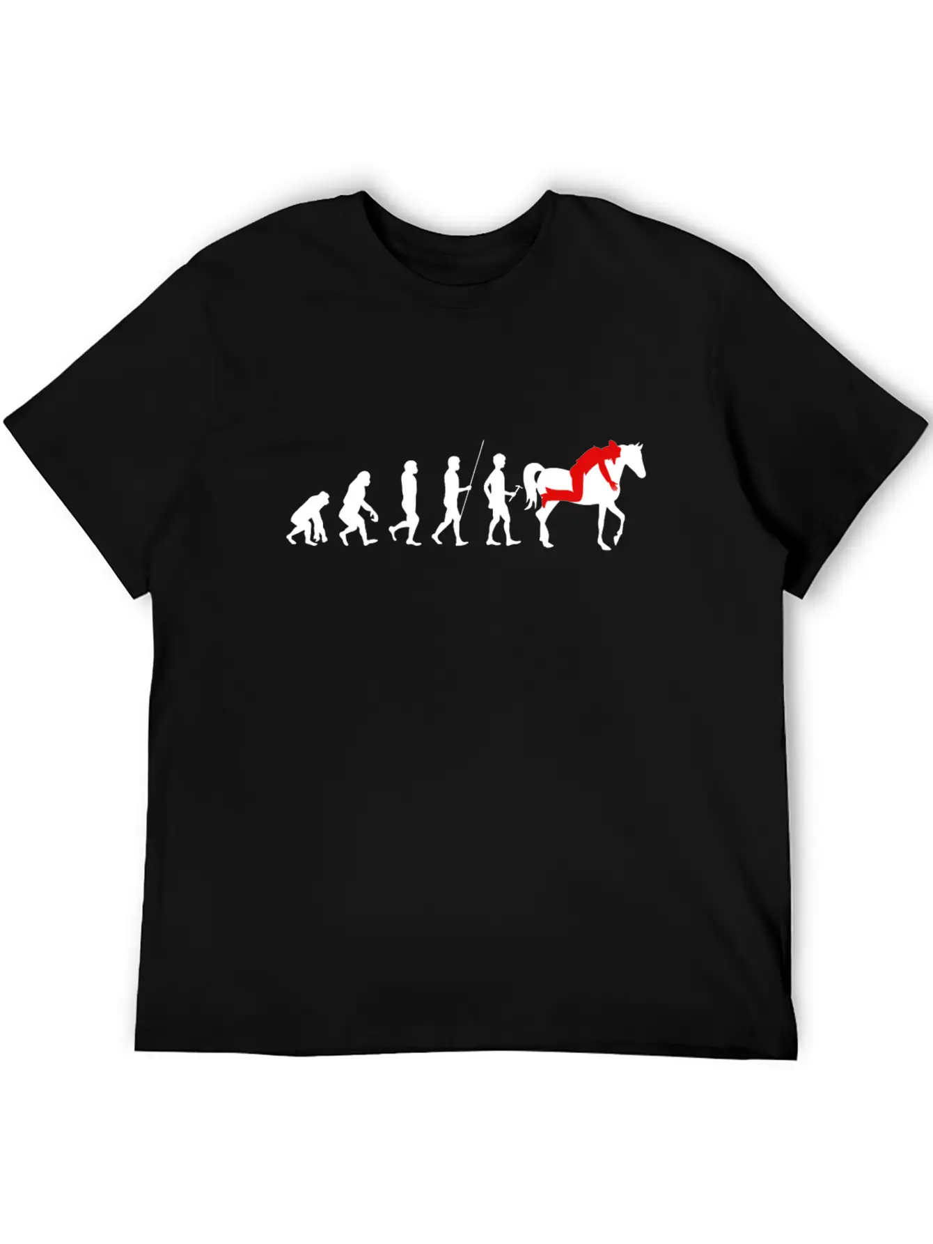Horse Human Evolution Horse Lover Gift Basic Graphic T-Shirt – Daily Comfort In Soft Cotton