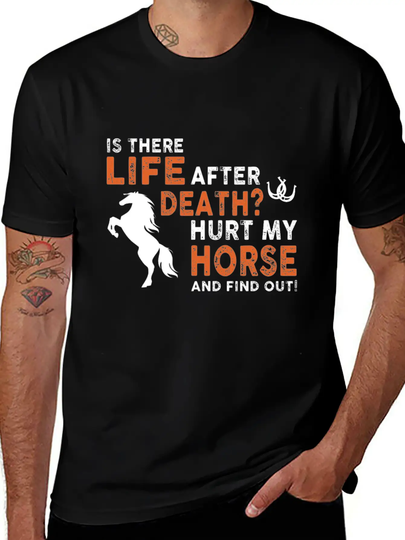 Horse- Is There Life After Death Hurt My Horse And Essential Unisex Summer Tee – Soft Cotton Casual Fit