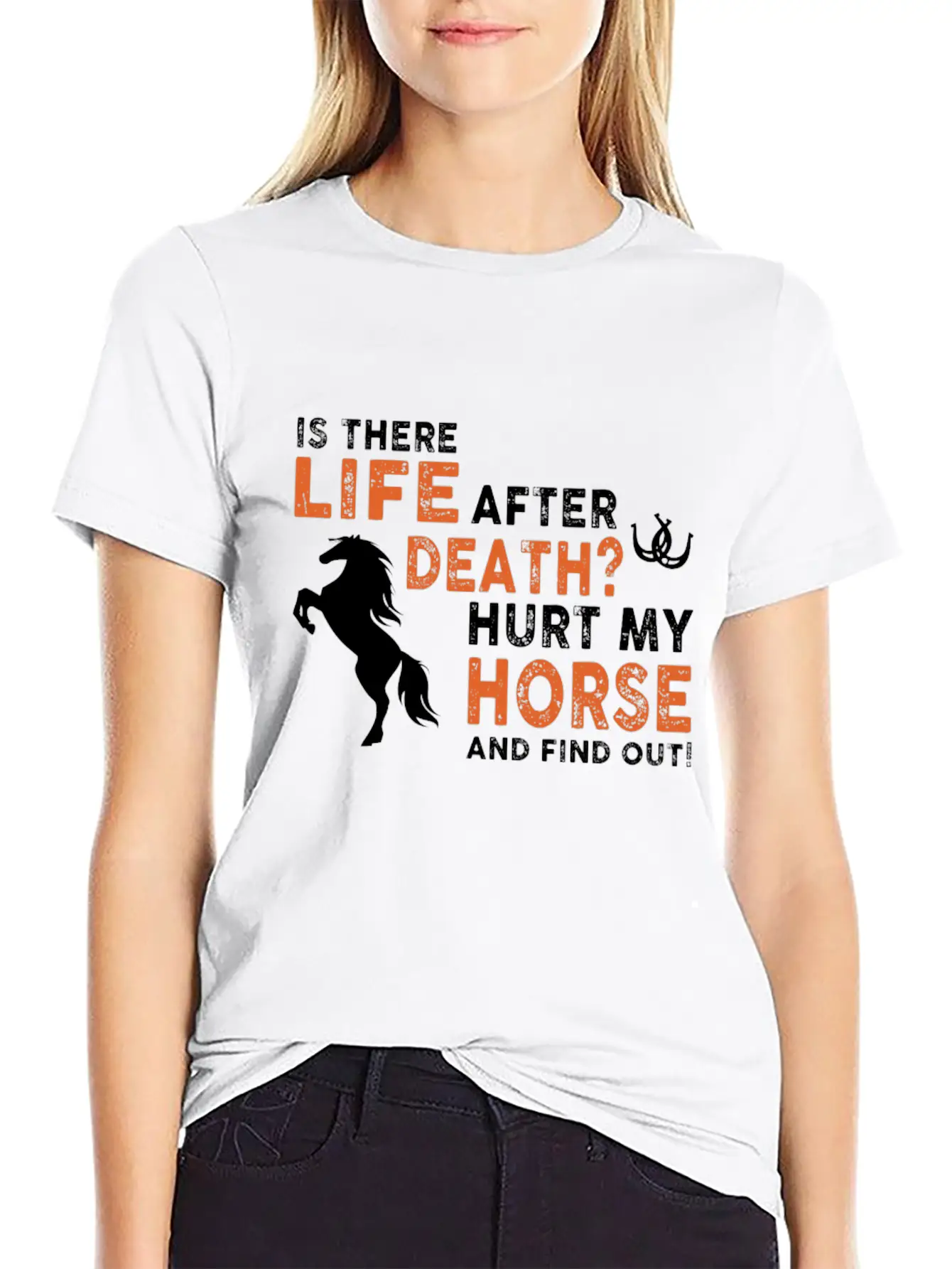Horse- Is There Life After Death Hurt My Horse And Essential Unisex Summer Tee – Soft Cotton Casual Fit
