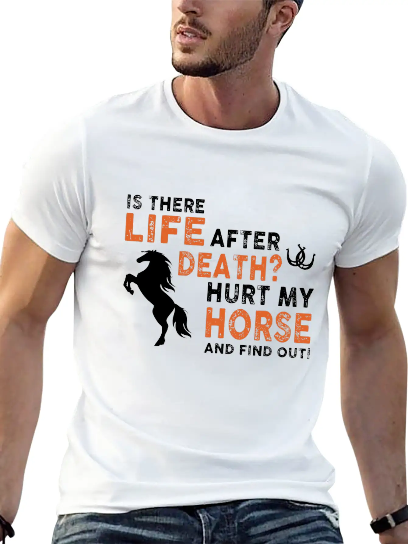 Horse- Is There Life After Death Hurt My Horse And Essential Unisex Summer Tee – Soft Cotton Casual Fit