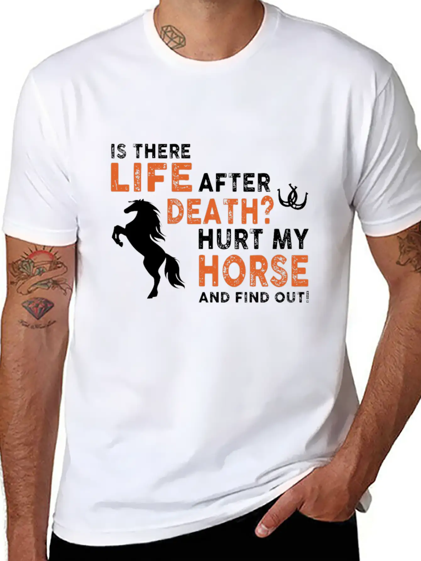 Horse- Is There Life After Death Hurt My Horse And Essential Unisex Summer Tee – Soft Cotton Casual Fit