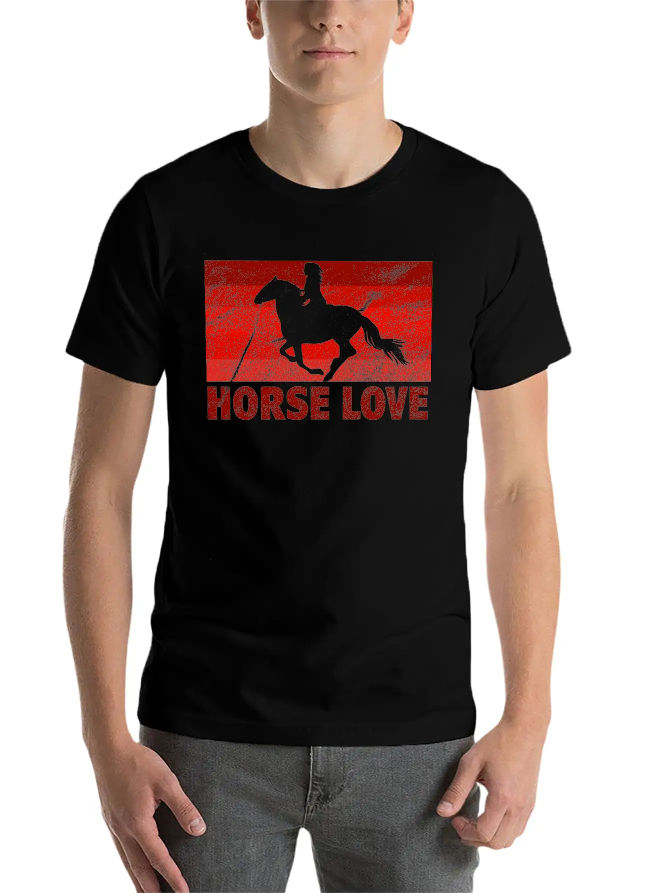Horse Love Unisex Short Sleeve Soft Cotton T-Shirt – Casual Everyday Wear