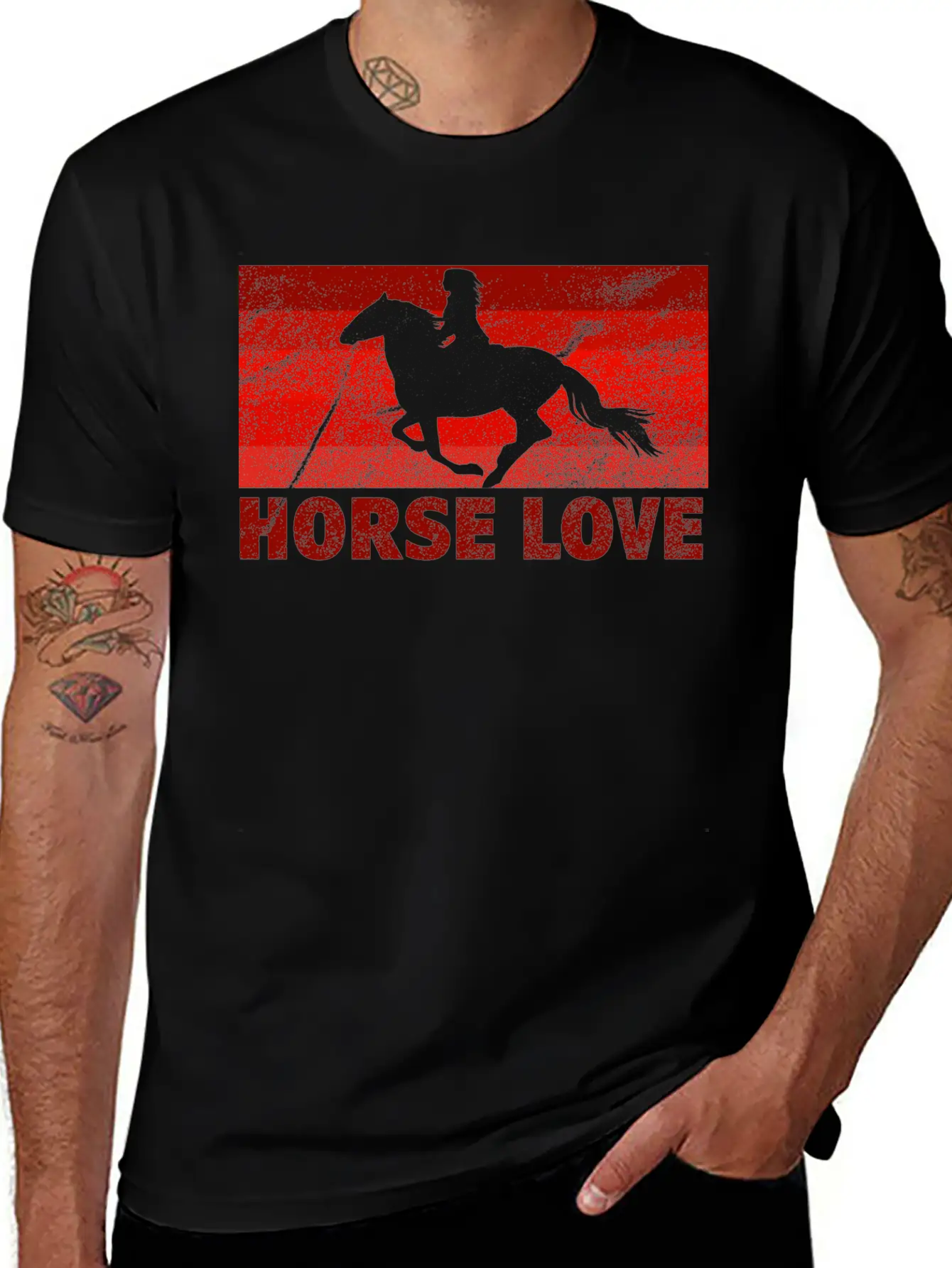 Horse Love Unisex Short Sleeve Soft Cotton T-Shirt – Casual Everyday Wear