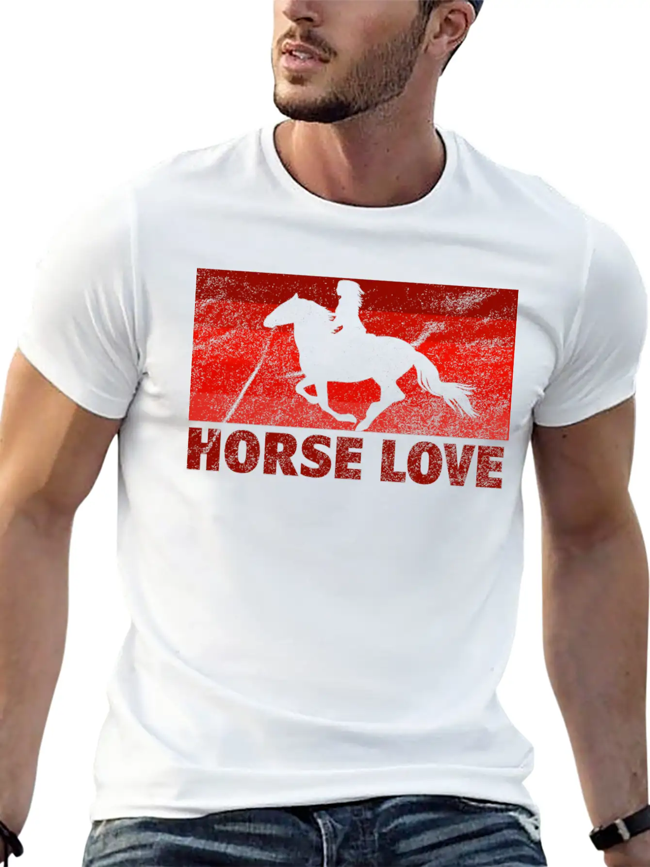 Horse Love Unisex Short Sleeve Soft Cotton T-Shirt – Casual Everyday Wear