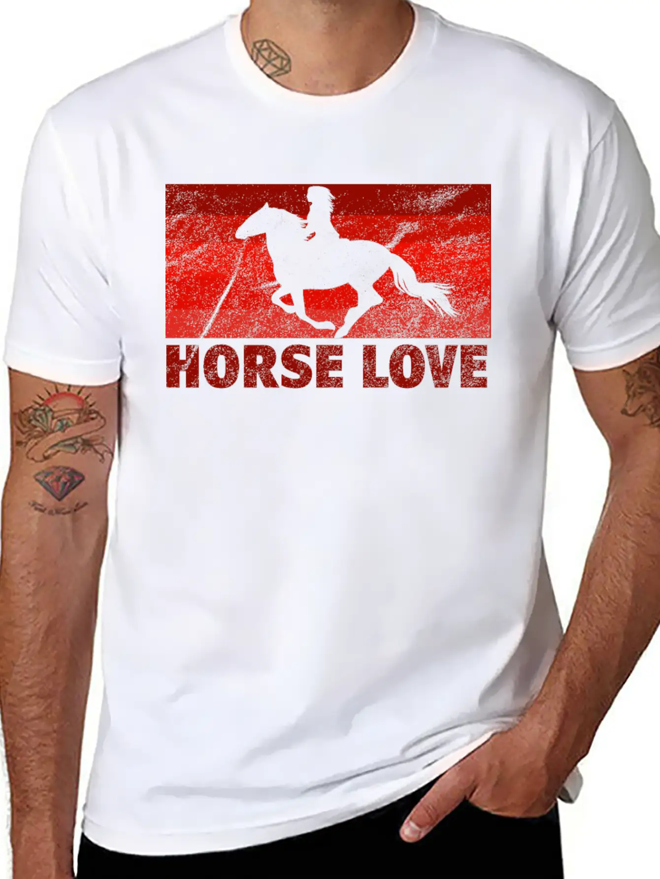 Horse Love Unisex Short Sleeve Soft Cotton T-Shirt – Casual Everyday Wear