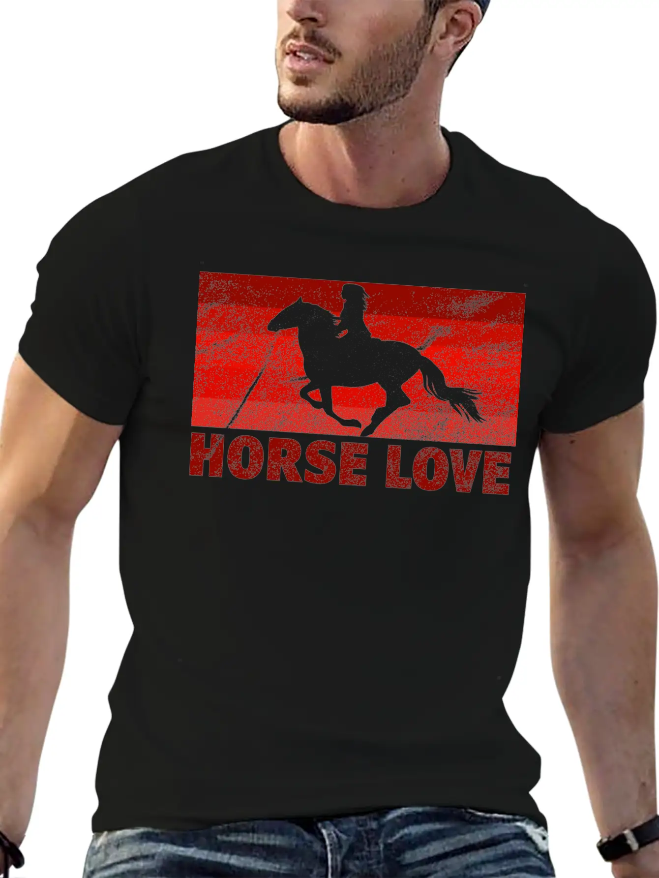 Horse Love Unisex Short Sleeve Soft Cotton T-Shirt – Casual Everyday Wear