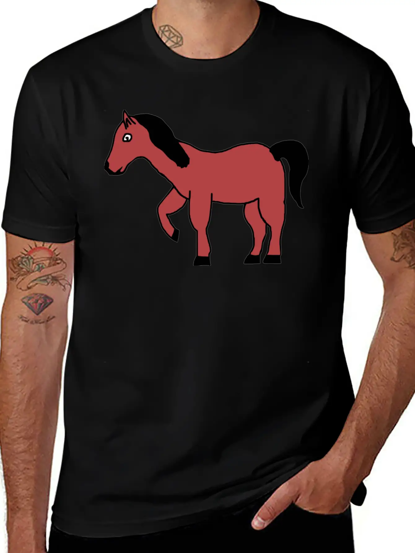 Horse Pony Animal Unisex Short Sleeve Soft Cotton T-Shirt – Casual Everyday Wear