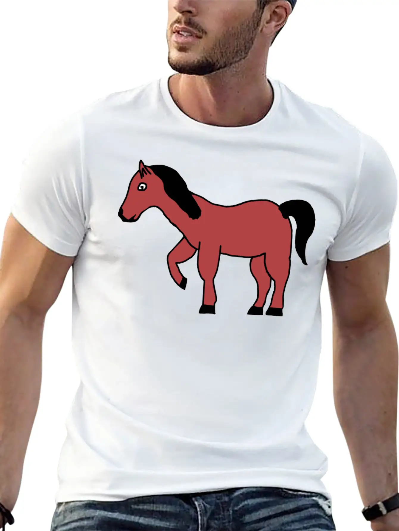 Horse Pony Animal Unisex Short Sleeve Soft Cotton T-Shirt – Casual Everyday Wear