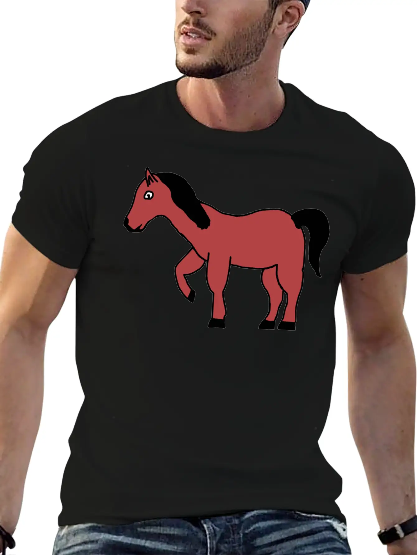 Horse Pony Animal Unisex Short Sleeve Soft Cotton T-Shirt – Casual Everyday Wear