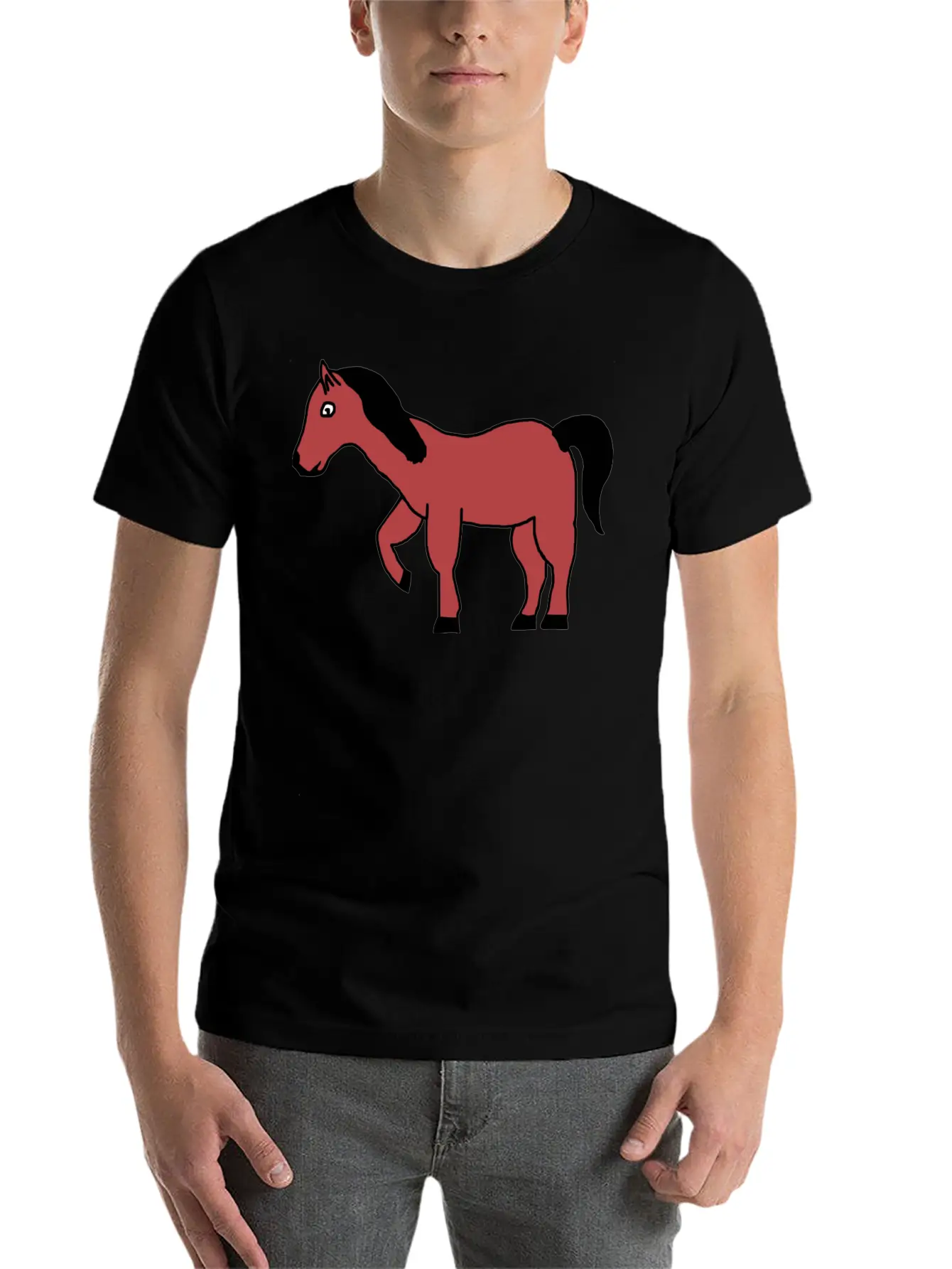 Horse Pony Animal Unisex Short Sleeve Soft Cotton T-Shirt – Casual Everyday Wear