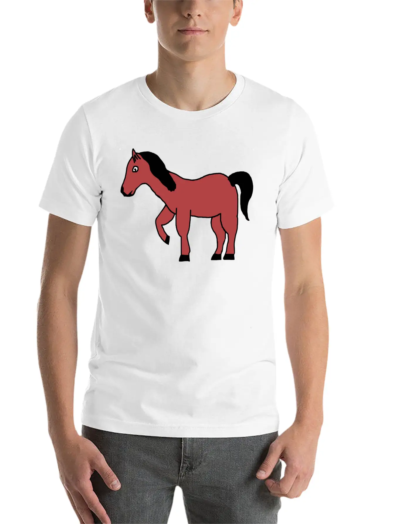 Horse Pony Animal Unisex Short Sleeve Soft Cotton T-Shirt – Casual Everyday Wear