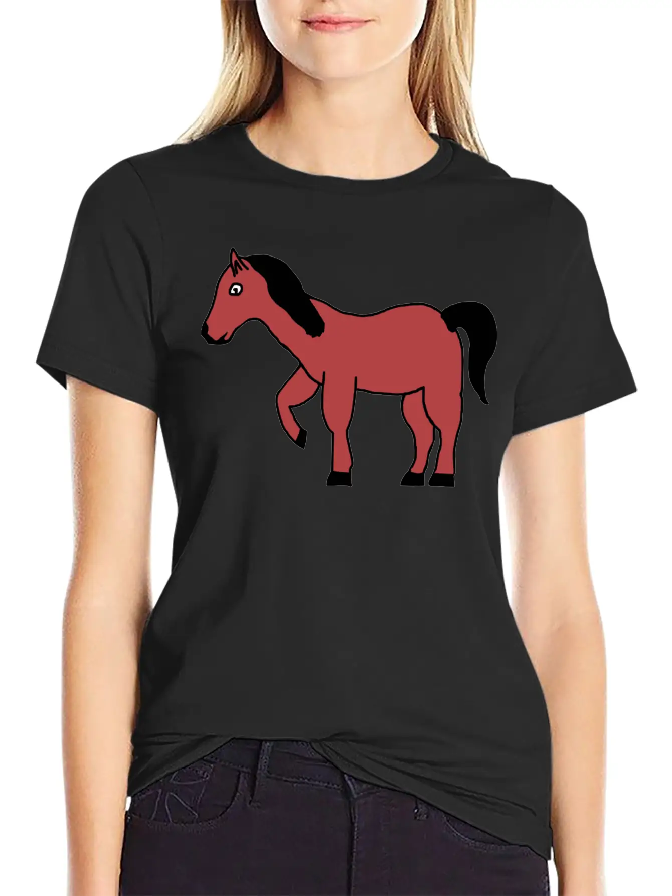 Horse Pony Animal Unisex Short Sleeve Soft Cotton T-Shirt – Casual Everyday Wear