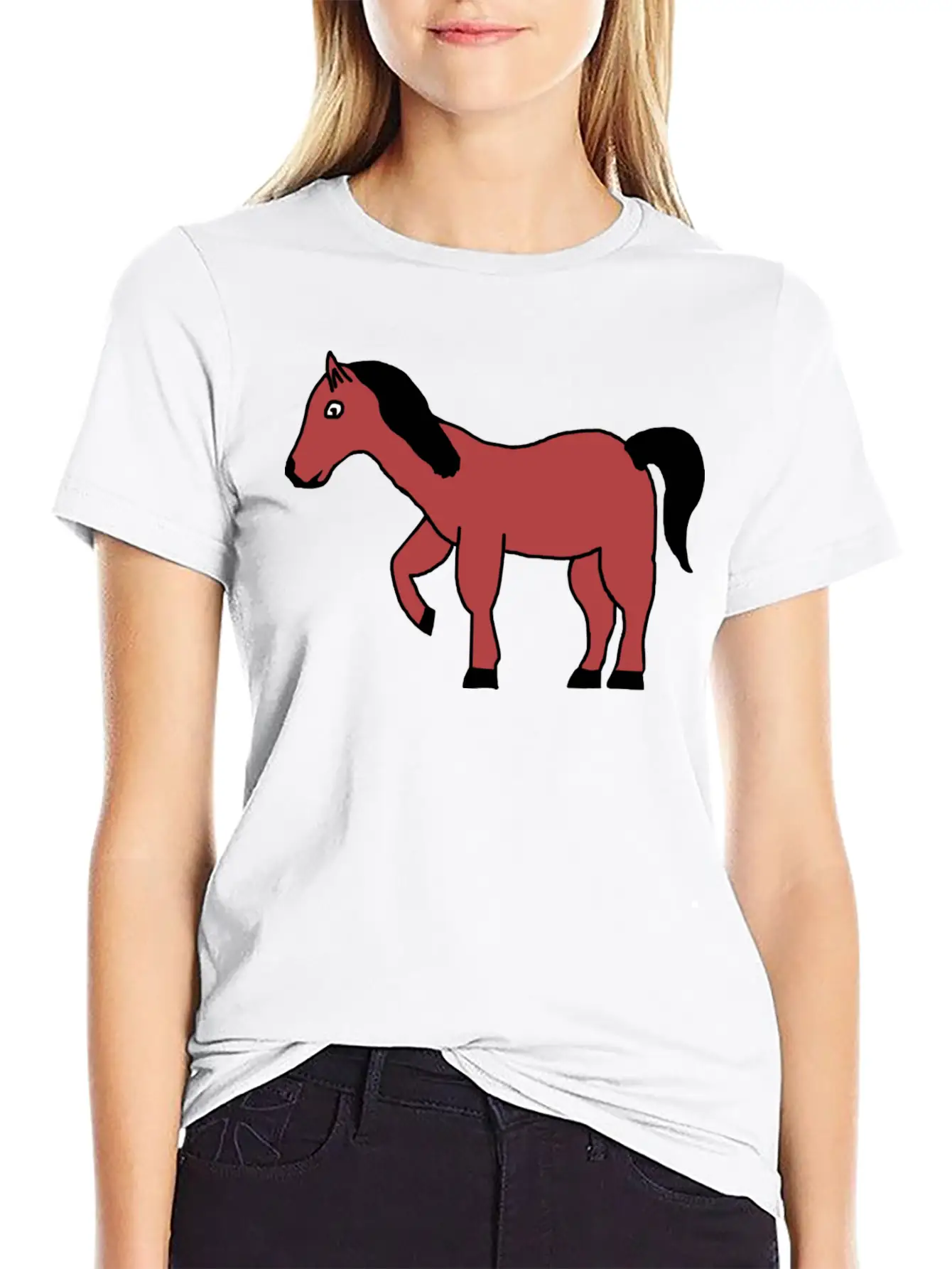 Horse Pony Animal Unisex Short Sleeve Soft Cotton T-Shirt – Casual Everyday Wear