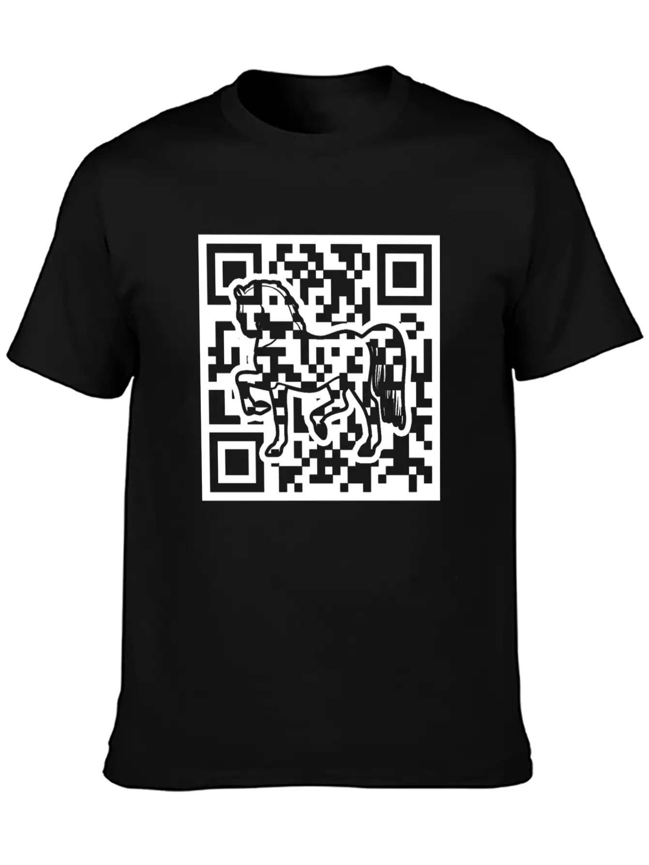 Horse QR Code Basic Graphic T-Shirt – Daily Comfort In Soft Cotton