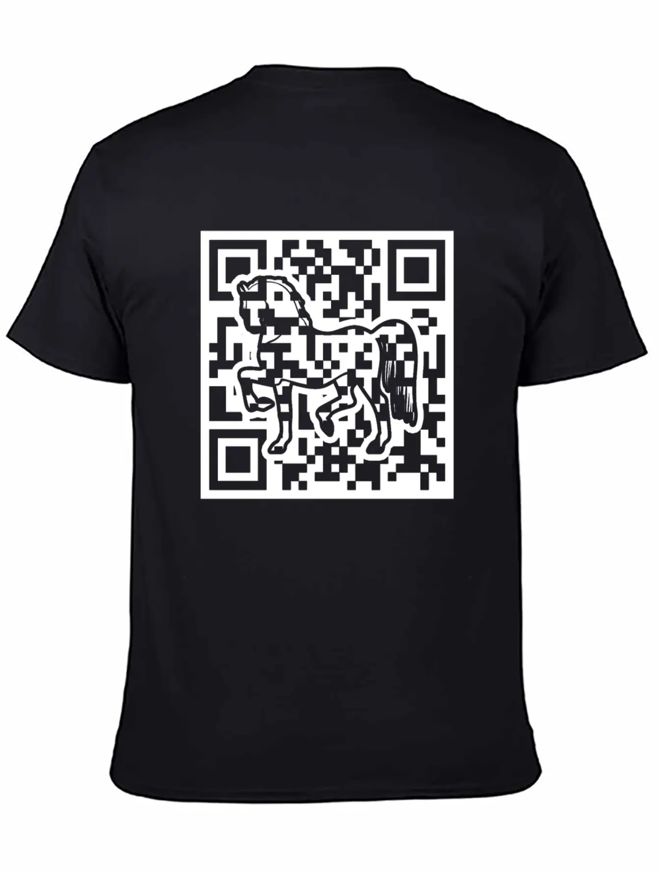Horse QR Code Basic Graphic T-Shirt – Daily Comfort In Soft Cotton