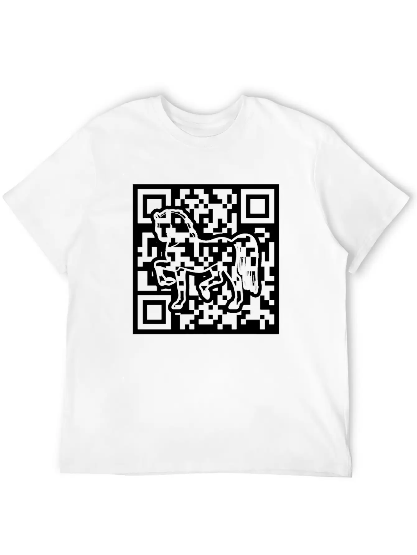 Horse QR Code Basic Graphic T-Shirt – Daily Comfort In Soft Cotton