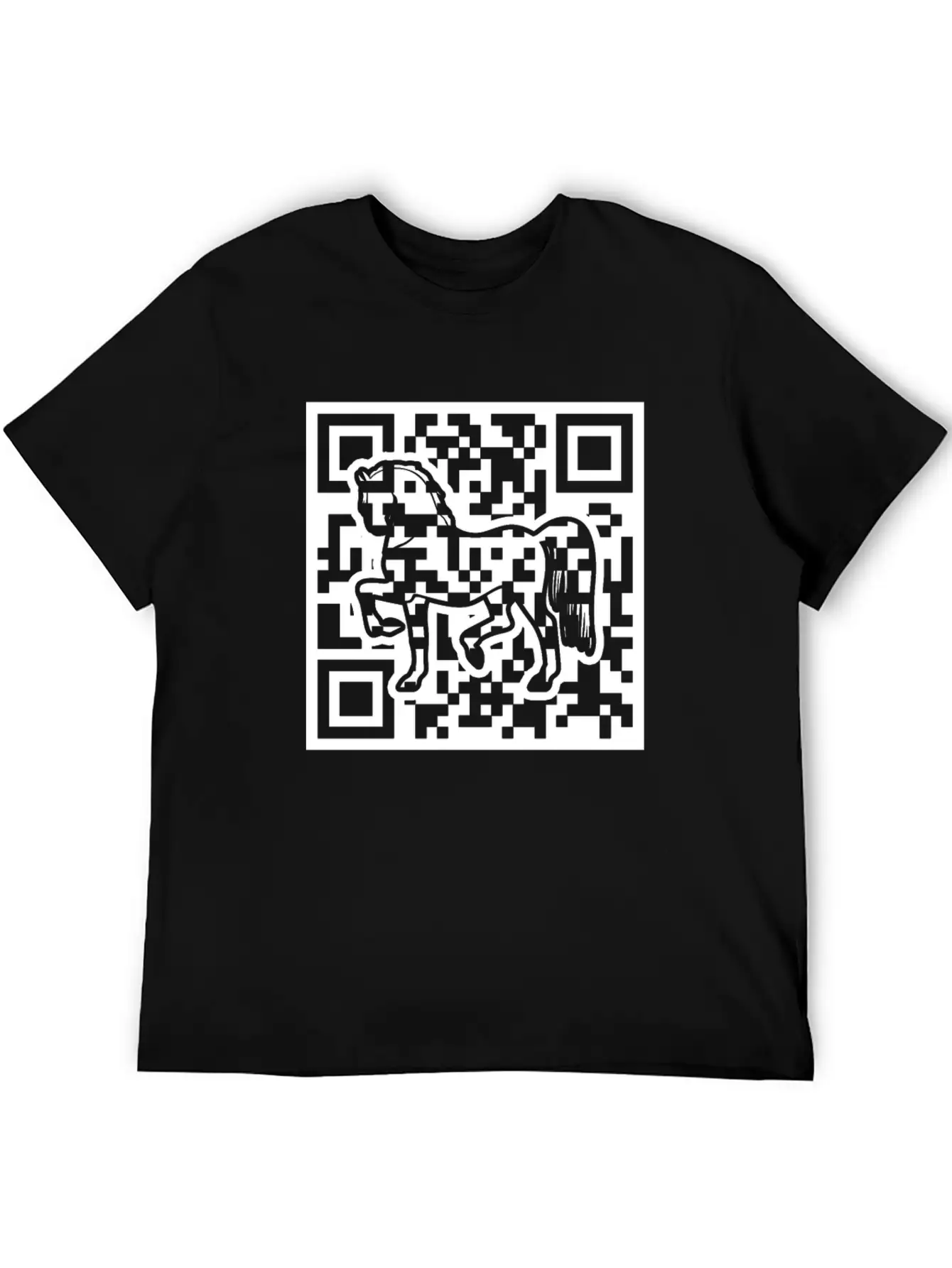 Horse QR Code Basic Graphic T-Shirt – Daily Comfort In Soft Cotton