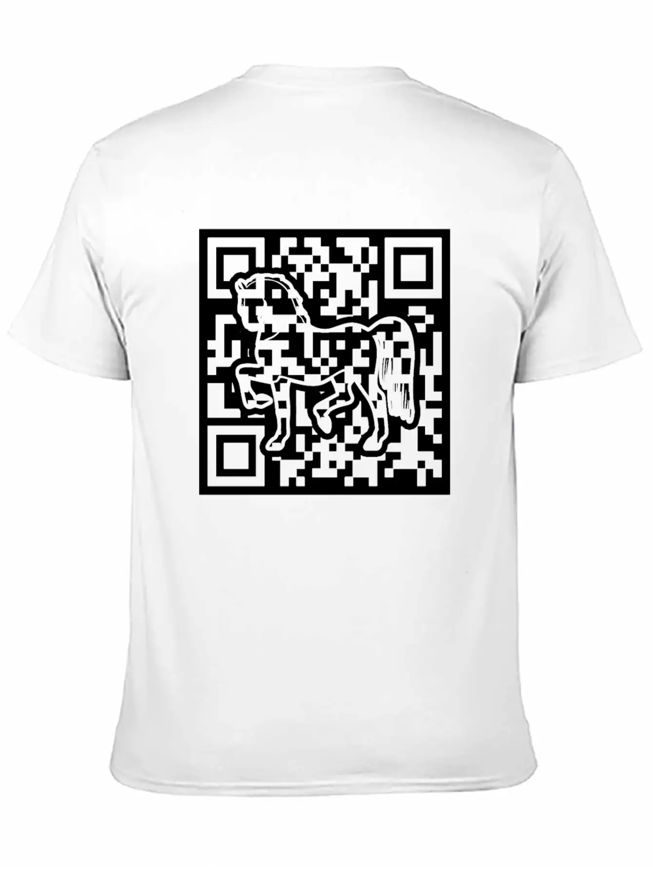 Horse QR Code Basic Graphic T-Shirt – Daily Comfort In Soft Cotton