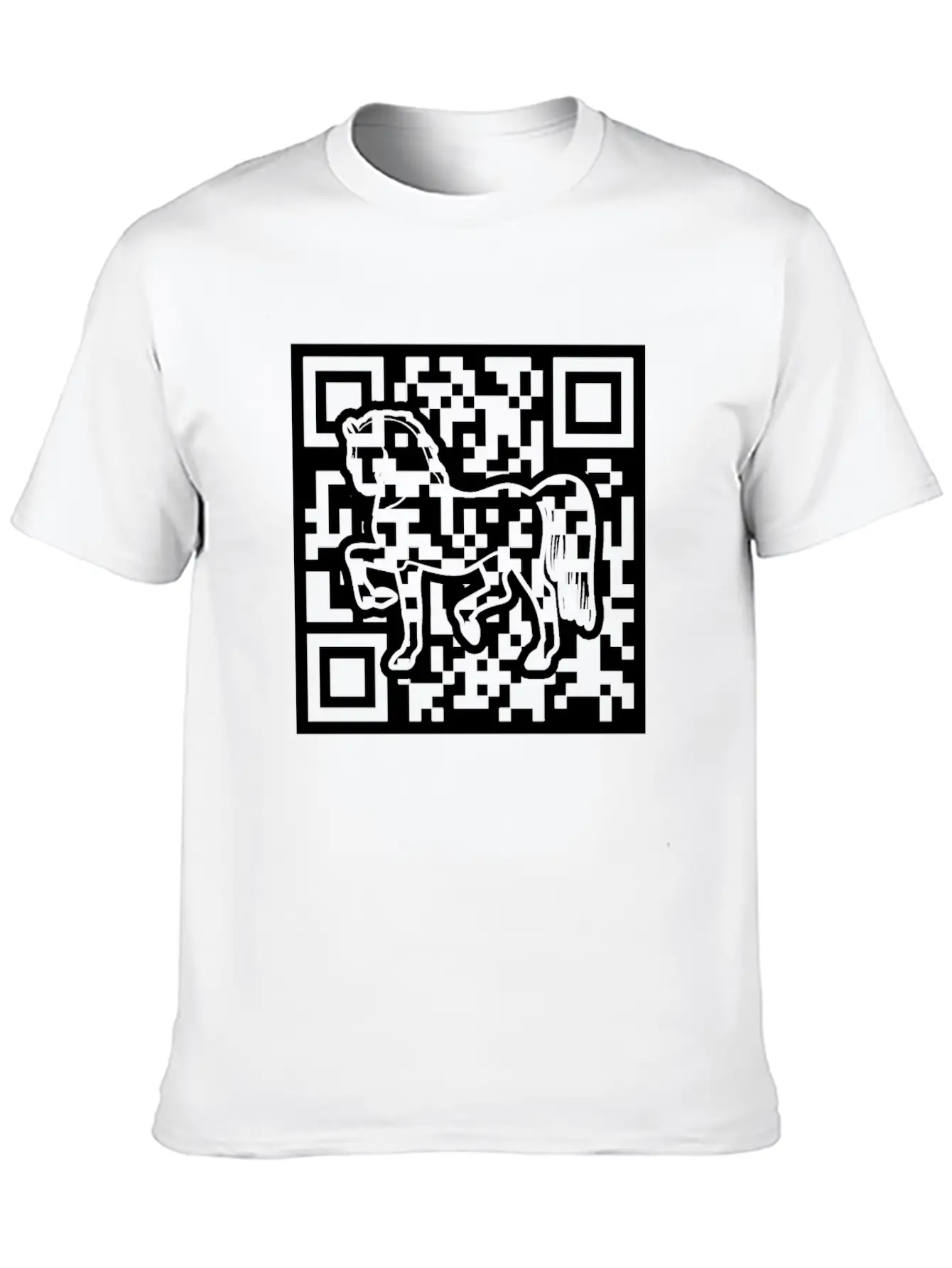 Horse QR Code Basic Graphic T-Shirt – Daily Comfort In Soft Cotton