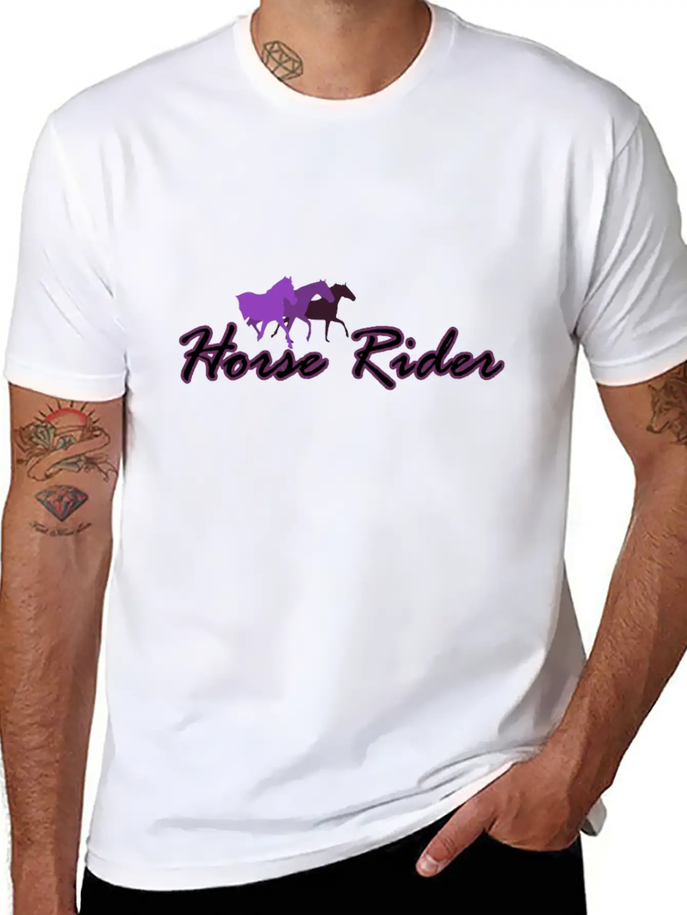 Horse Rider Unisex Short Sleeve Soft Cotton T-Shirt – Casual Everyday Wear