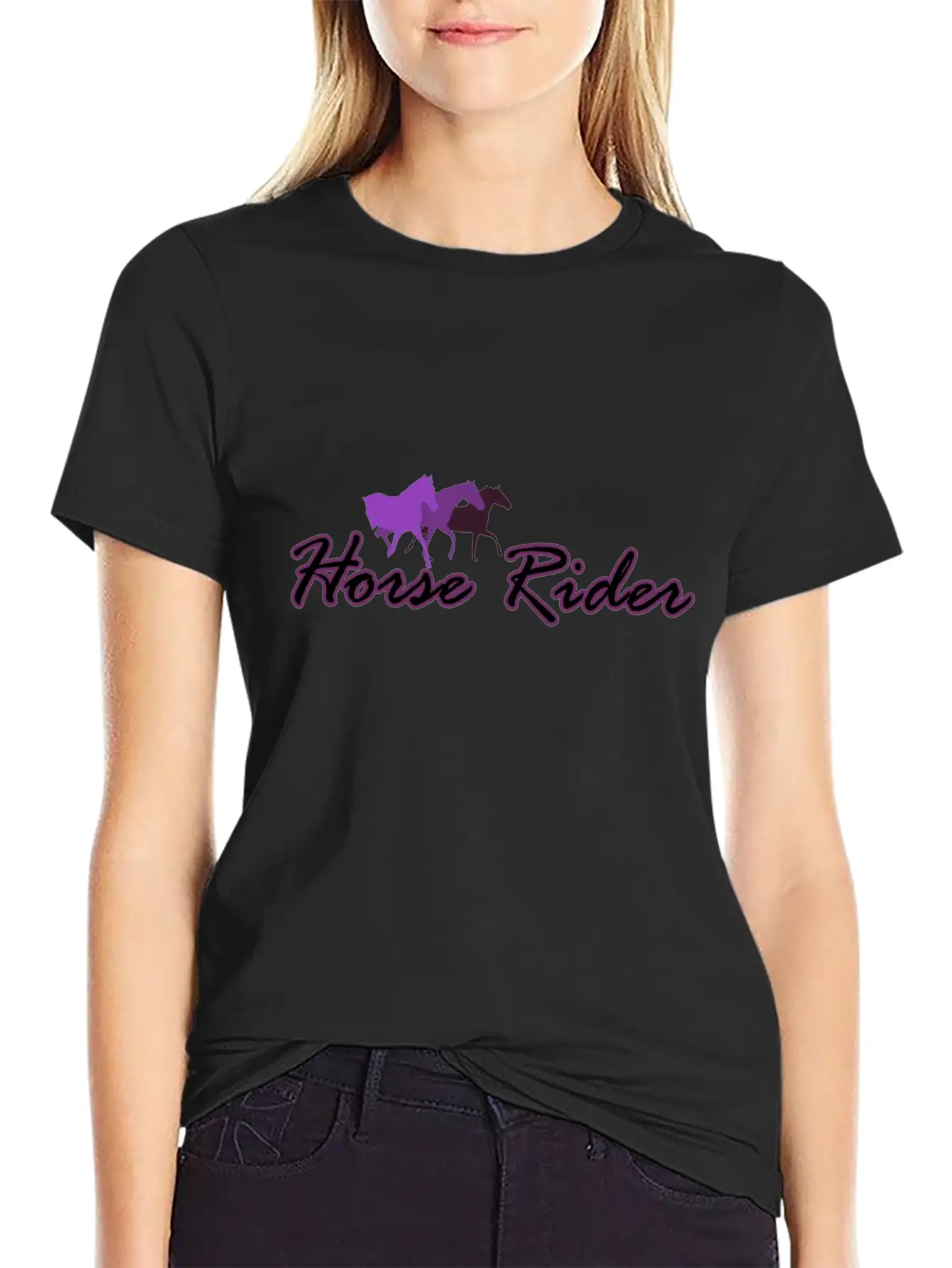Horse Rider Unisex Short Sleeve Soft Cotton T-Shirt – Casual Everyday Wear