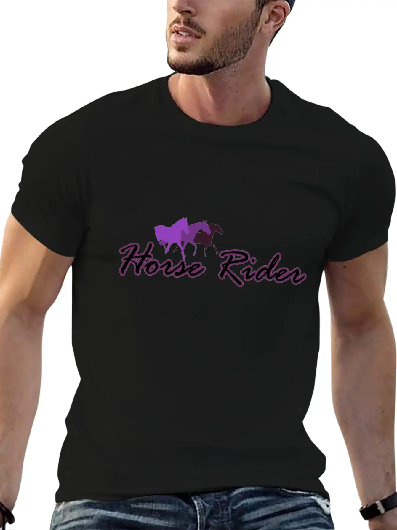 Horse Rider Unisex Short Sleeve Soft Cotton T-Shirt – Casual Everyday Wear