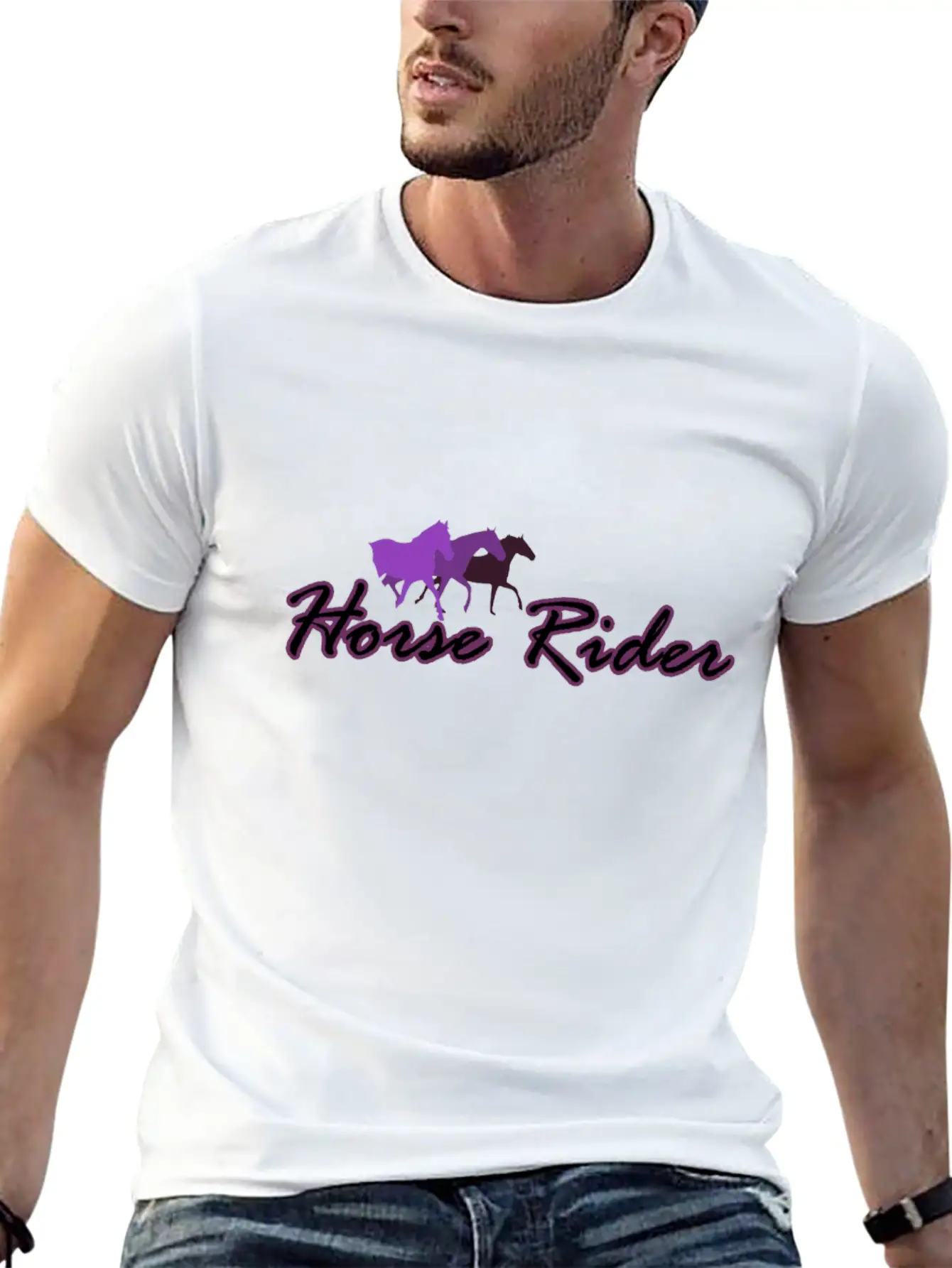 Horse Rider Unisex Short Sleeve Soft Cotton T-Shirt – Casual Everyday Wear