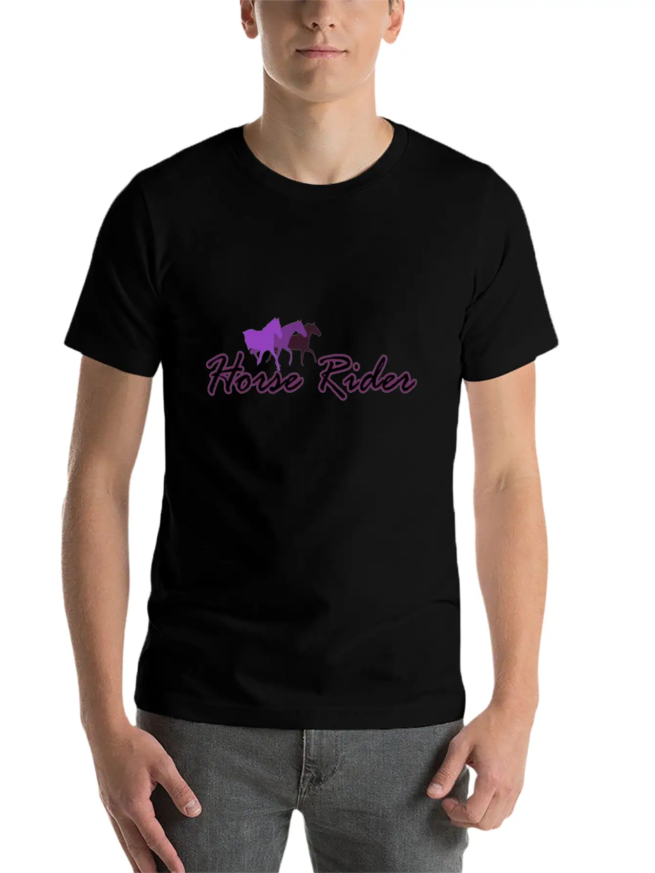 Horse Rider Unisex Short Sleeve Soft Cotton T-Shirt – Casual Everyday Wear