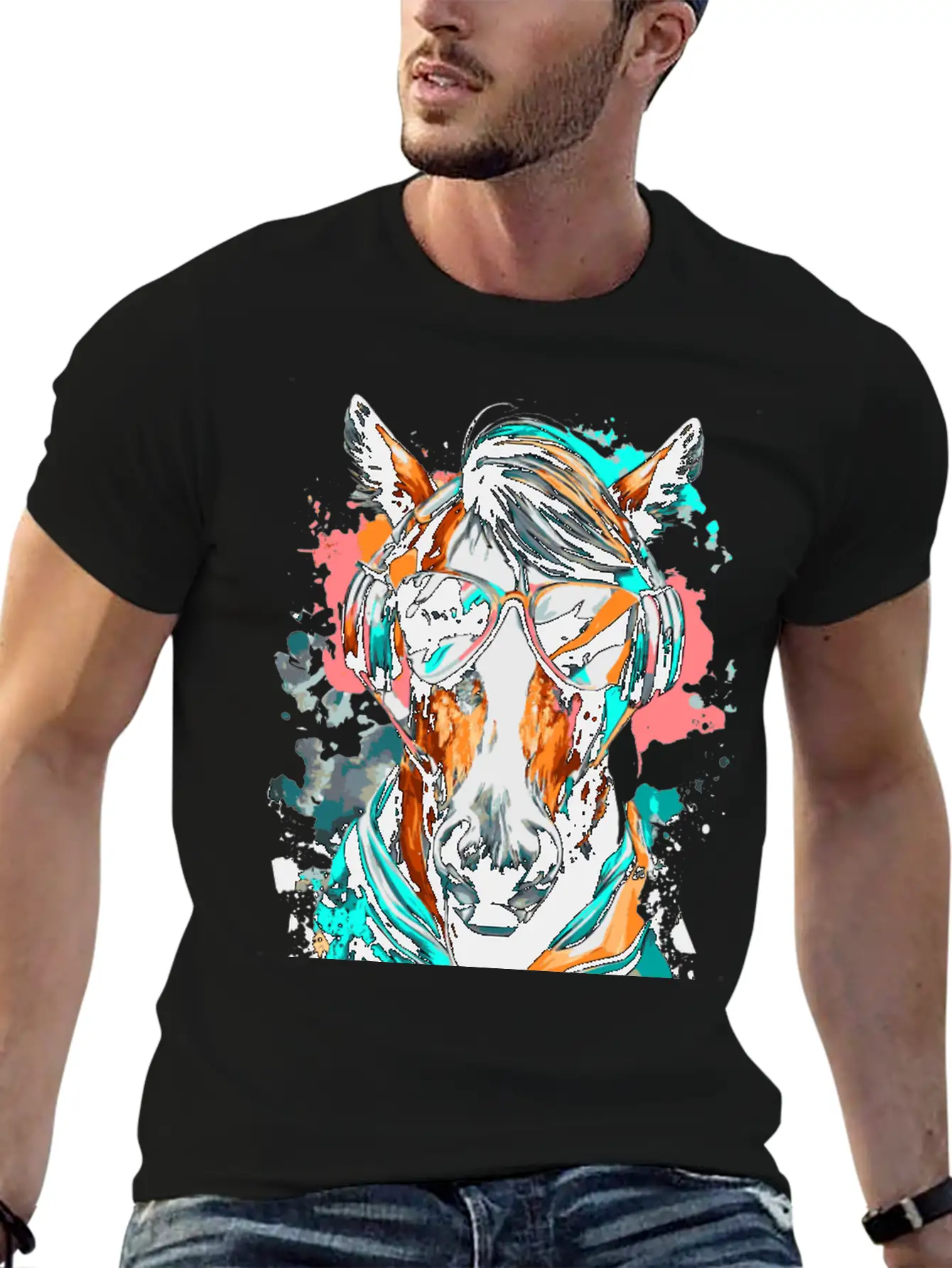 Horse Riding - Cute Horse Head - Equestrian Sports Unisex Casual T-Shirt – Clean Design For Daily Comfort