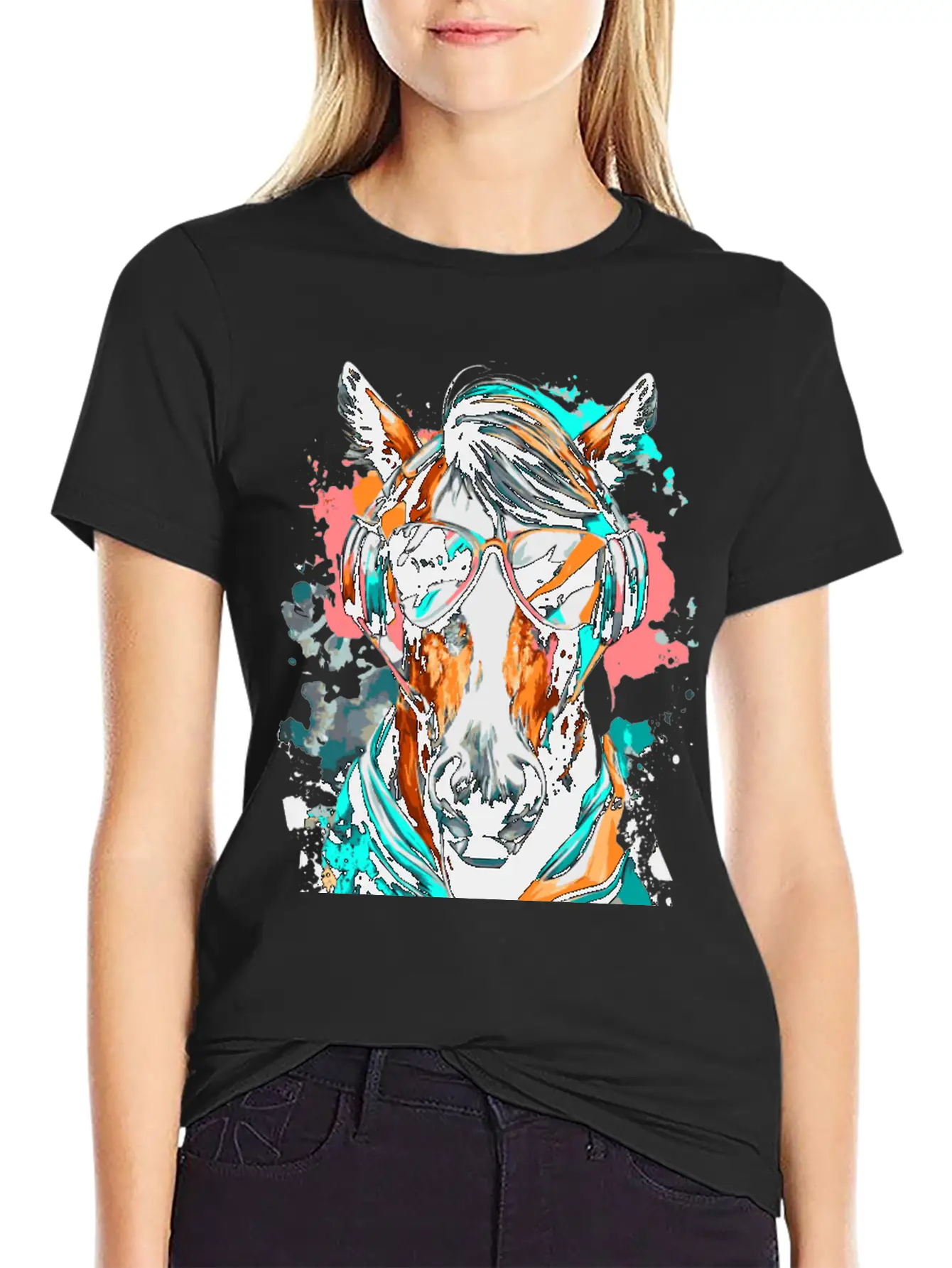 Horse Riding - Cute Horse Head - Equestrian Sports Unisex Casual T-Shirt – Clean Design For Daily Comfort